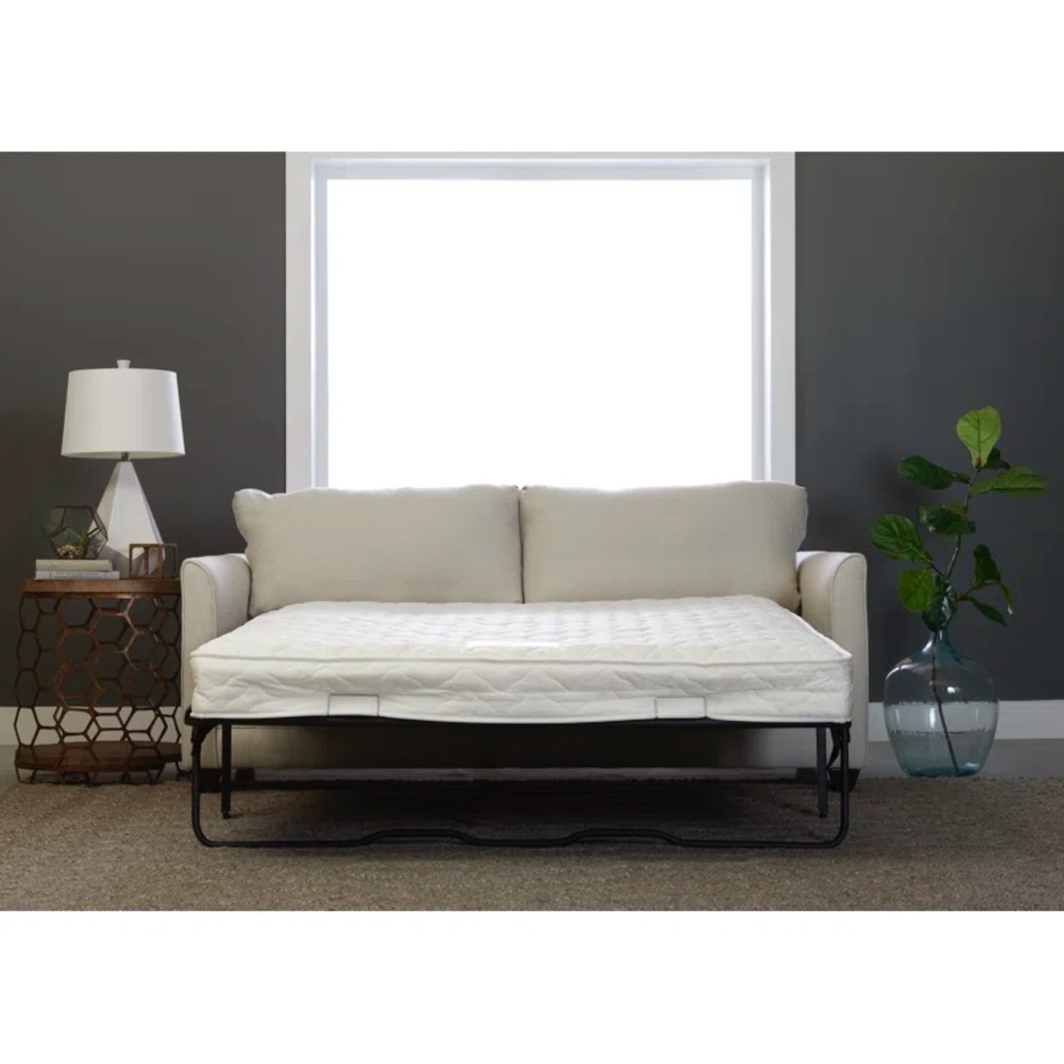 Joss & Main White 76.5” Kodie Sleeper Sofa (Queen) - image-6