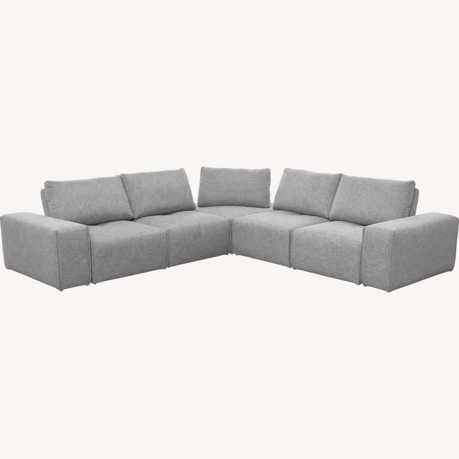 Rooms To Go Laney Park L Shape Gray Couch - image-0