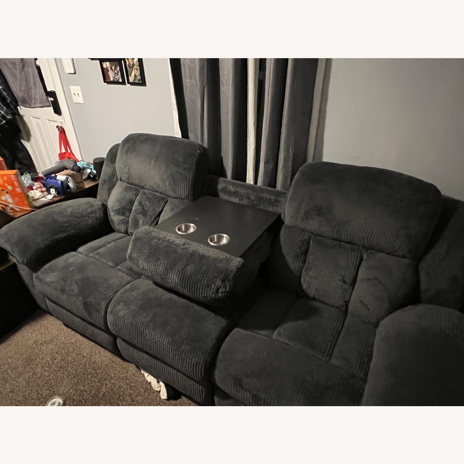 Bob's Discount Furniture Trevor Gray 90'' Reclining Sofa - image-2