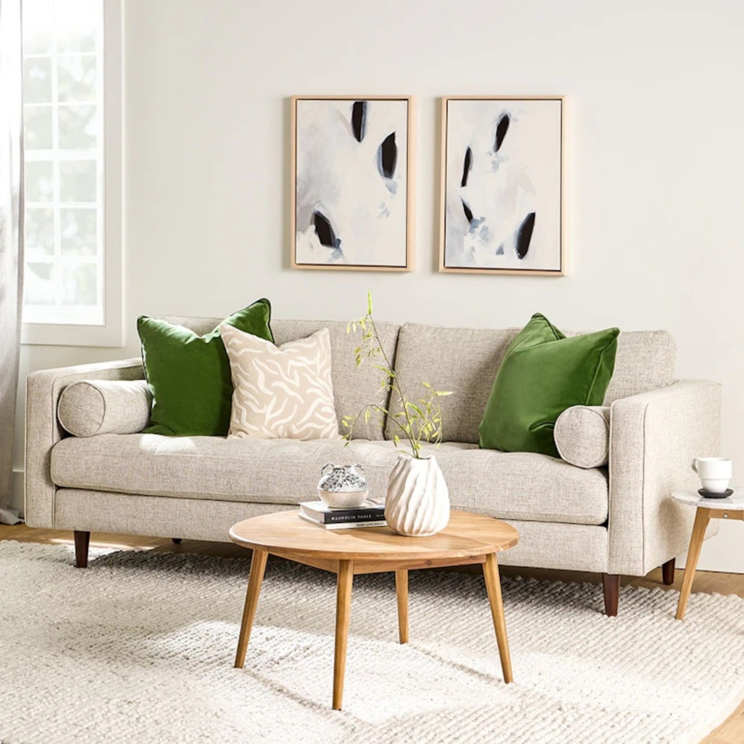 Article Sven 88" Tufted Sofa - Birch Ivory - image-8