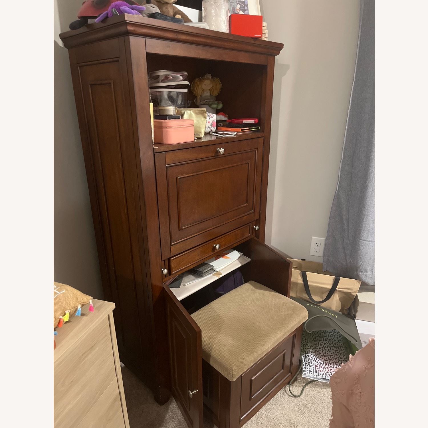 Dark Brown Wood Desk - image-2