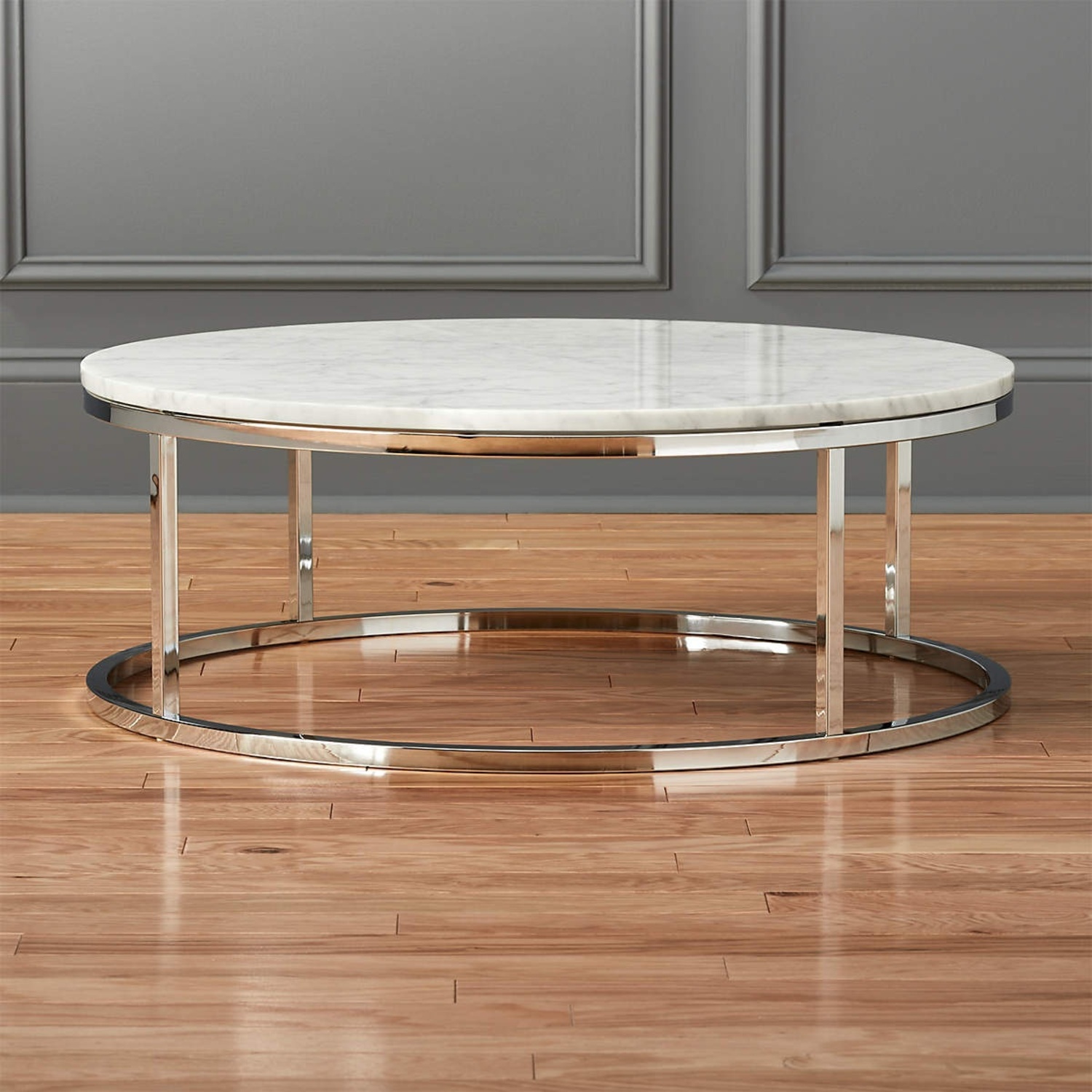 CB2 Smart 33" Round Marble Top Coffee Table - image-4