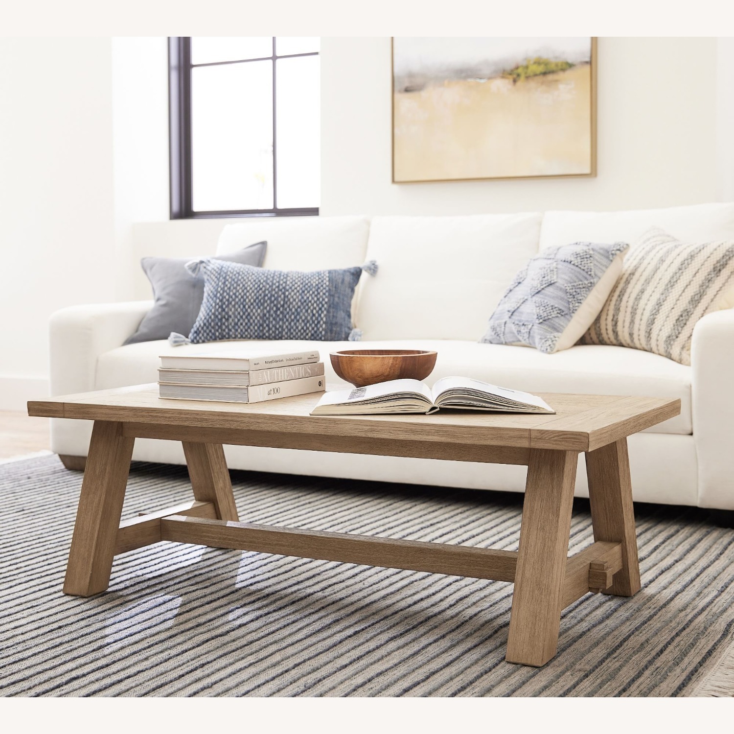 Pottery Barn Toscana Rectangular Coffee Table(56") - image-4