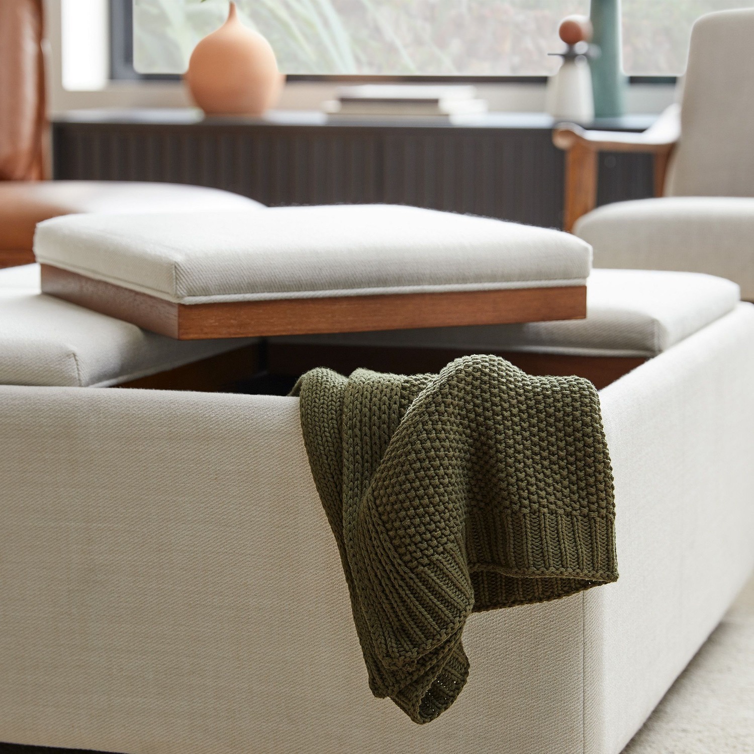 West Elm Storage Ottoman