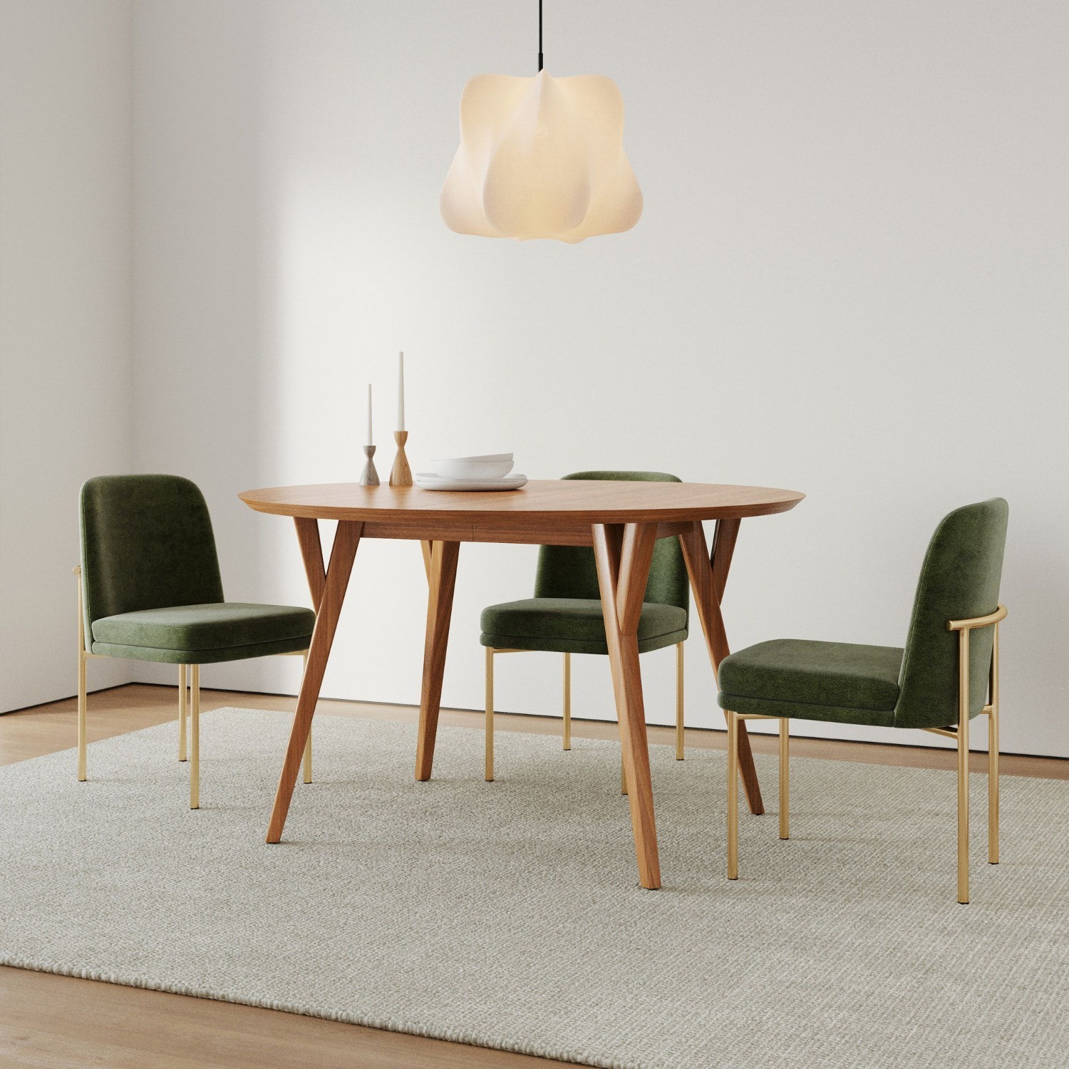 West Elm Mid-Century Rounded Expandable Dining Table - image-3