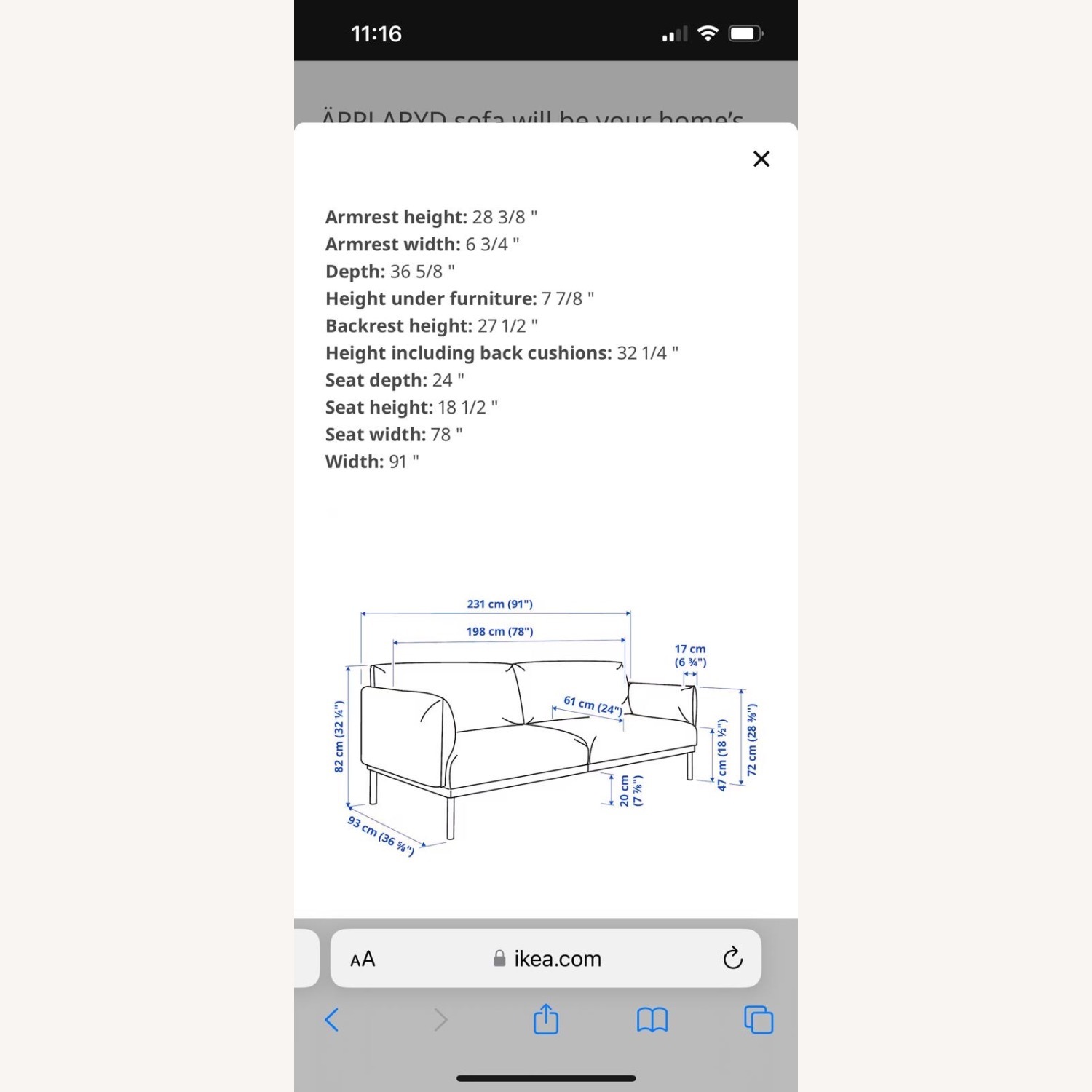 IKEA ÄPPLARYD Sofa Light Gray - image-3