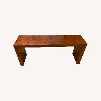 1970s Mid Century Burlwood Console Table 