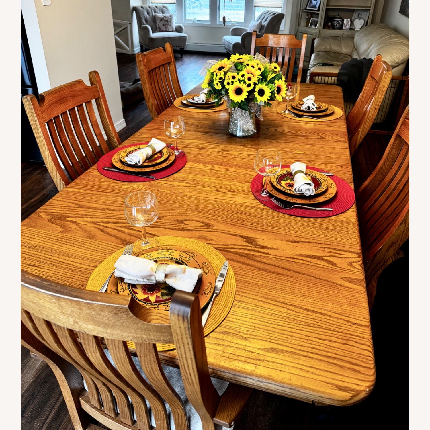 Solid Oak Dining Set - image-1