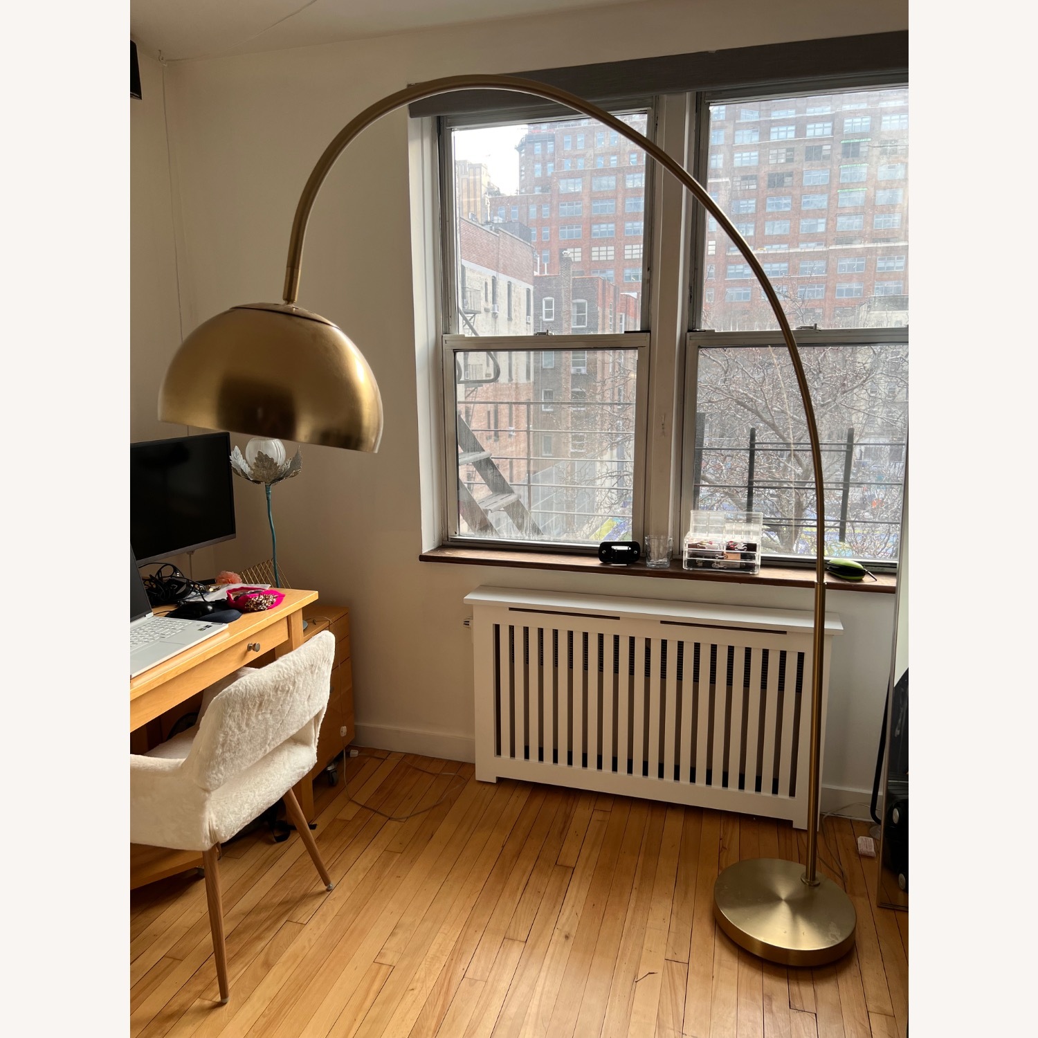 West Elm Overarching Metal Shade Floor Lamp (80") - image-3