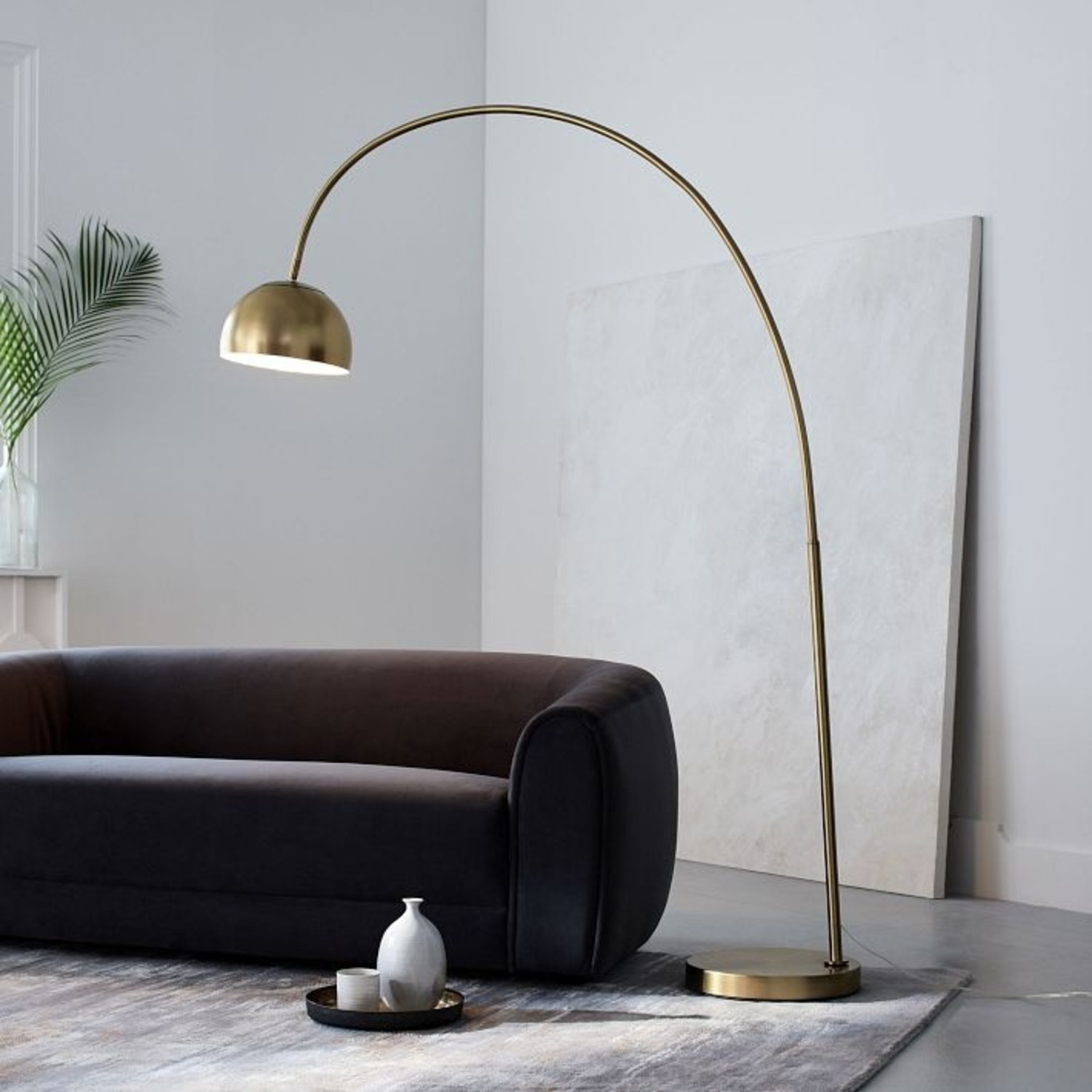West Elm Overarching Metal Shade Floor Lamp (80") - image-6