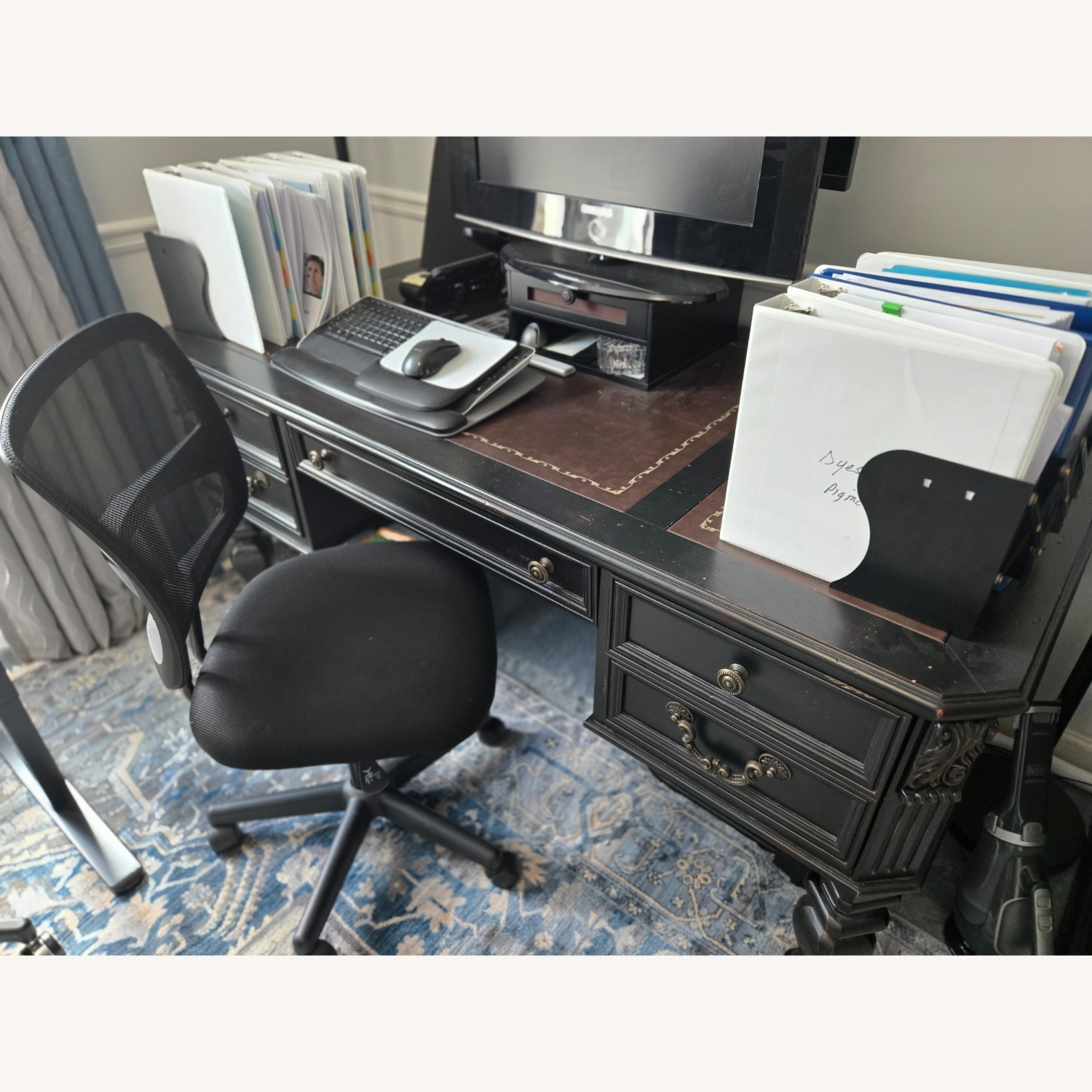 Desk with Leather Inlay - image-2