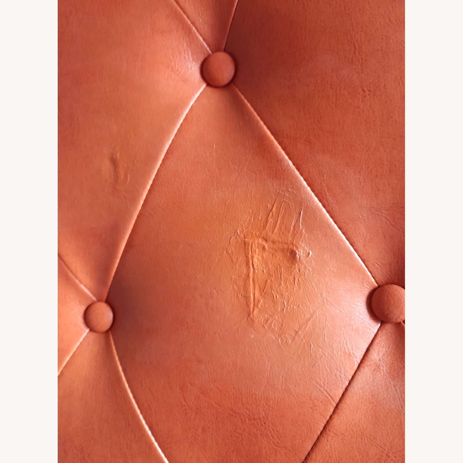 Queen Headboard, Red-orange Faux Leather - image-5