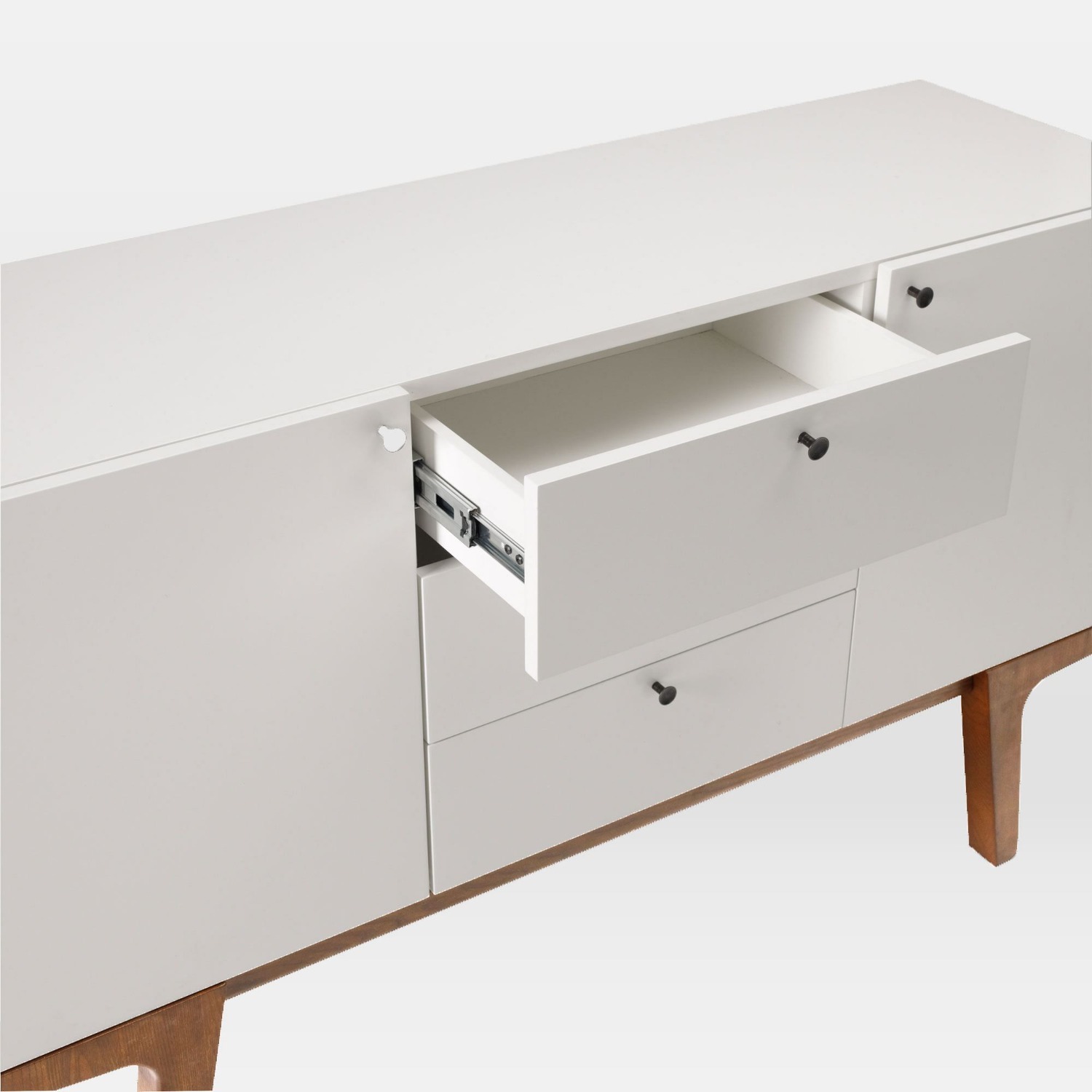 West Elm Modern 53" Buffet Media Console White Lacquer - image-2