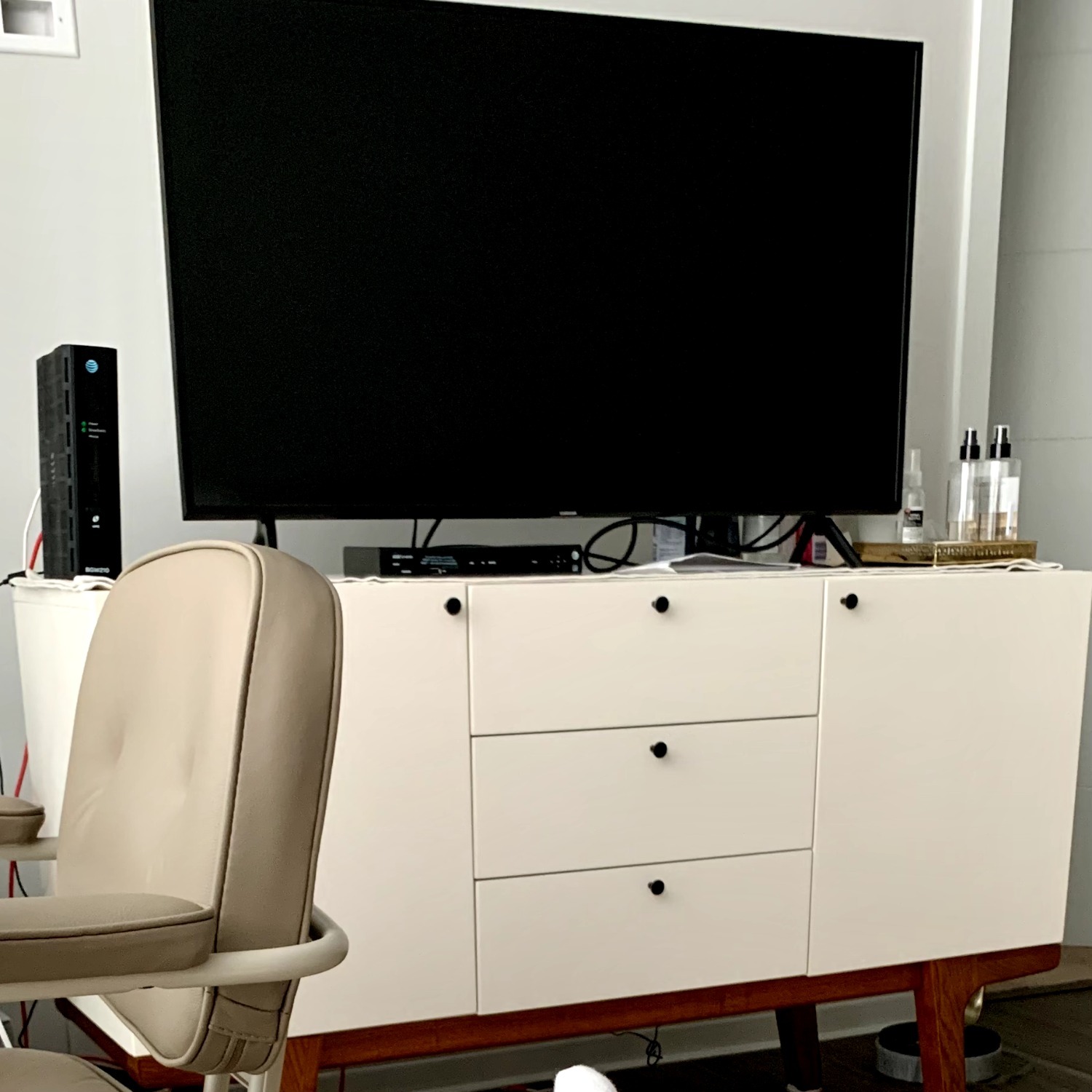 West Elm Modern 53" Buffet Media Console White Lacquer - image-4