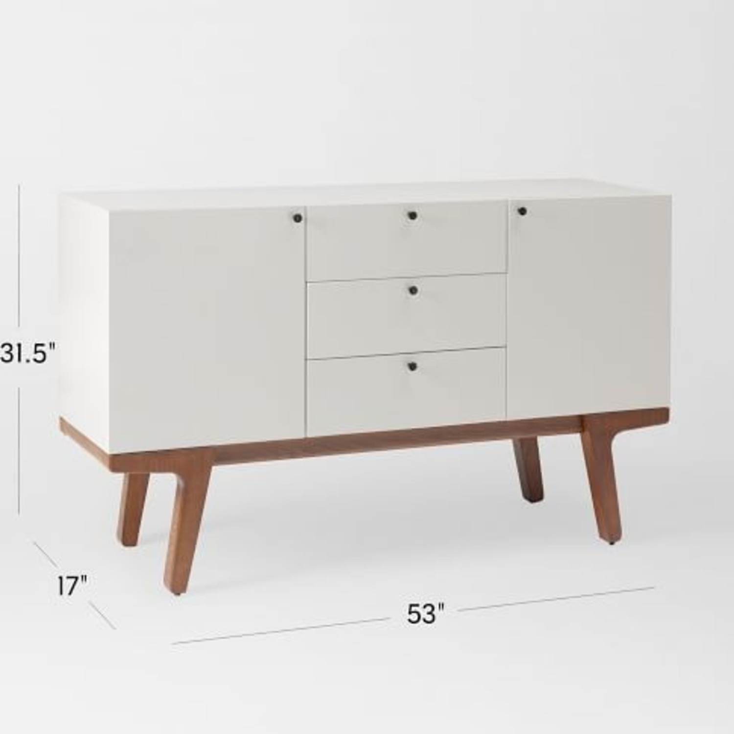 West Elm Modern 53" Buffet Media Console White Lacquer - image-3