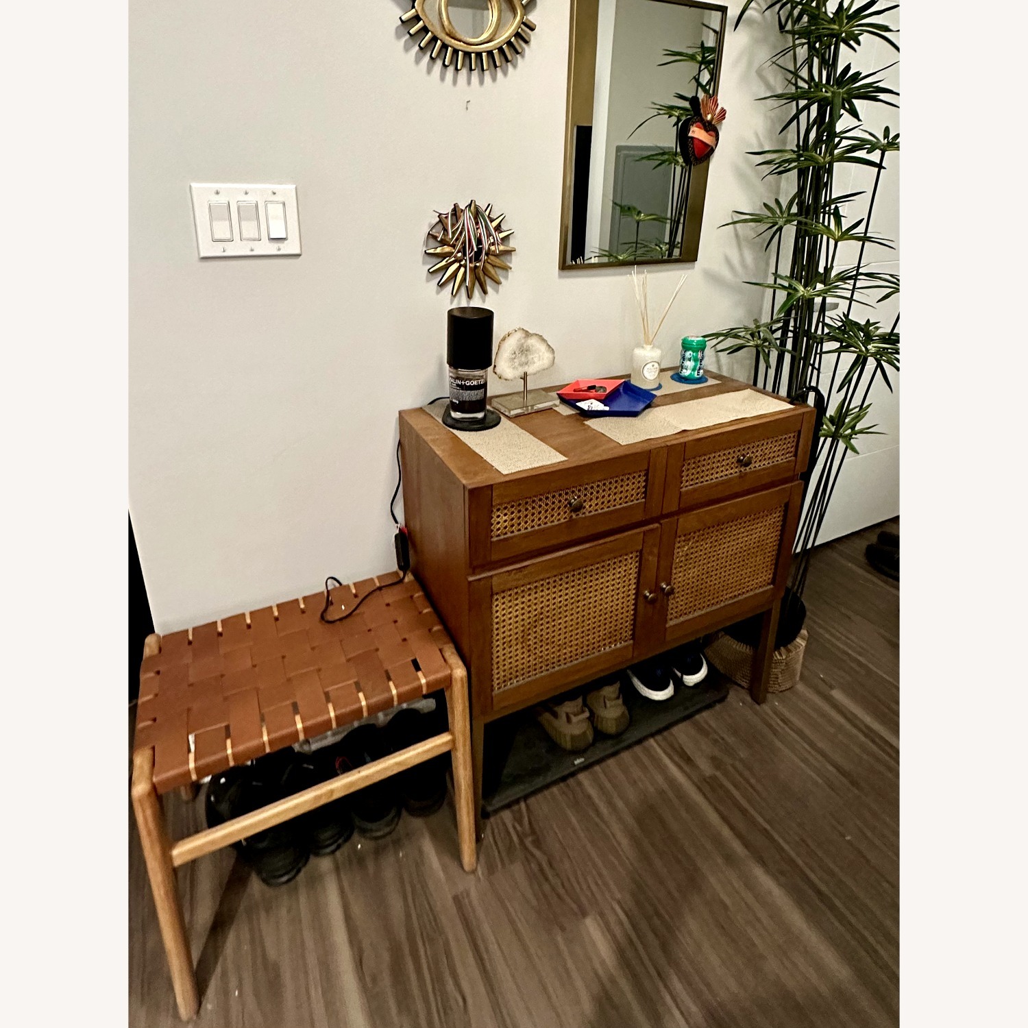 Zara Home Leather Stool - image-5