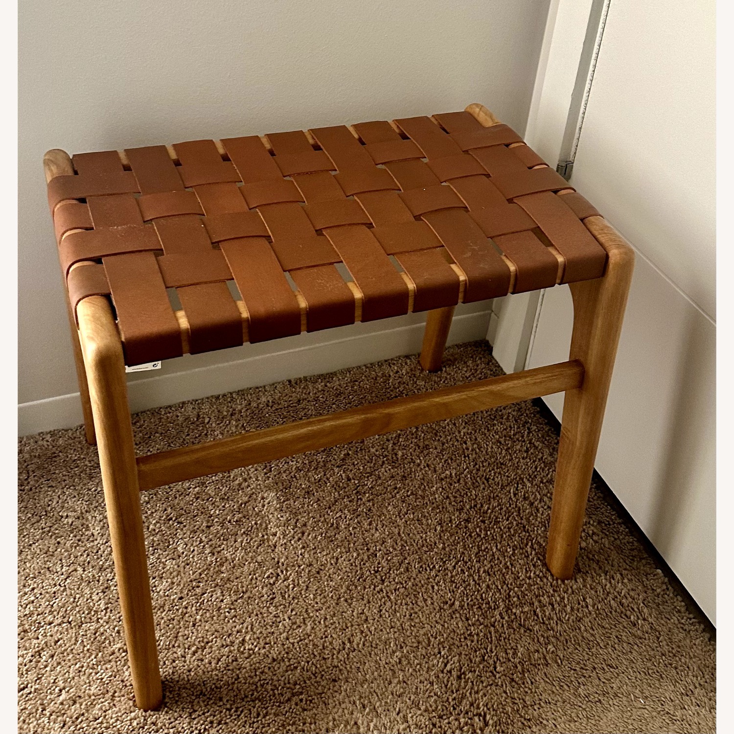 Zara Home Leather Stool - image-1