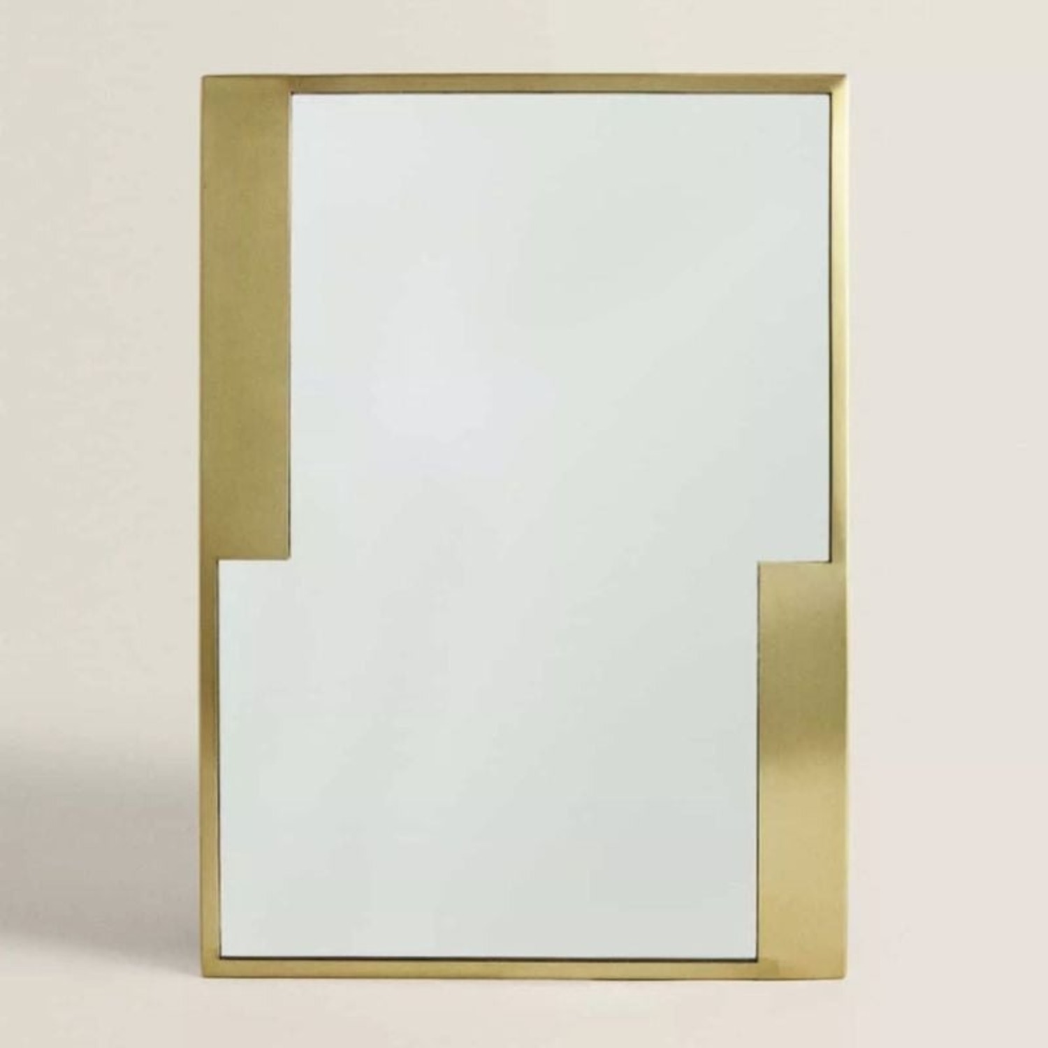 Zara Home Rectangular Brass Mirror - image-1