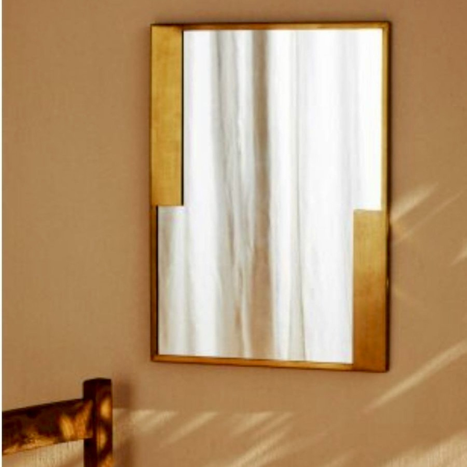 Zara Home Rectangular Brass Mirror - image-3