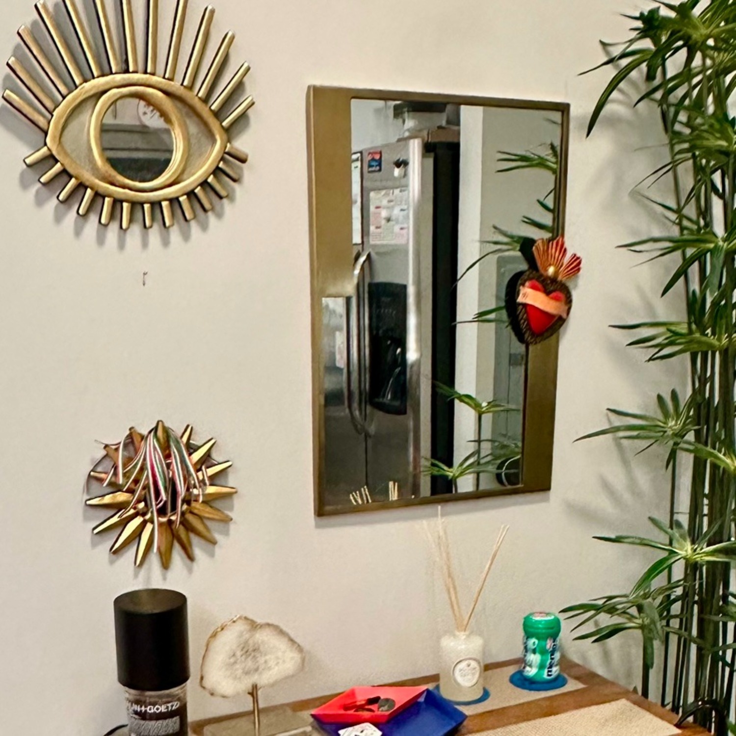 Zara Home Rectangular Brass Mirror - image-2