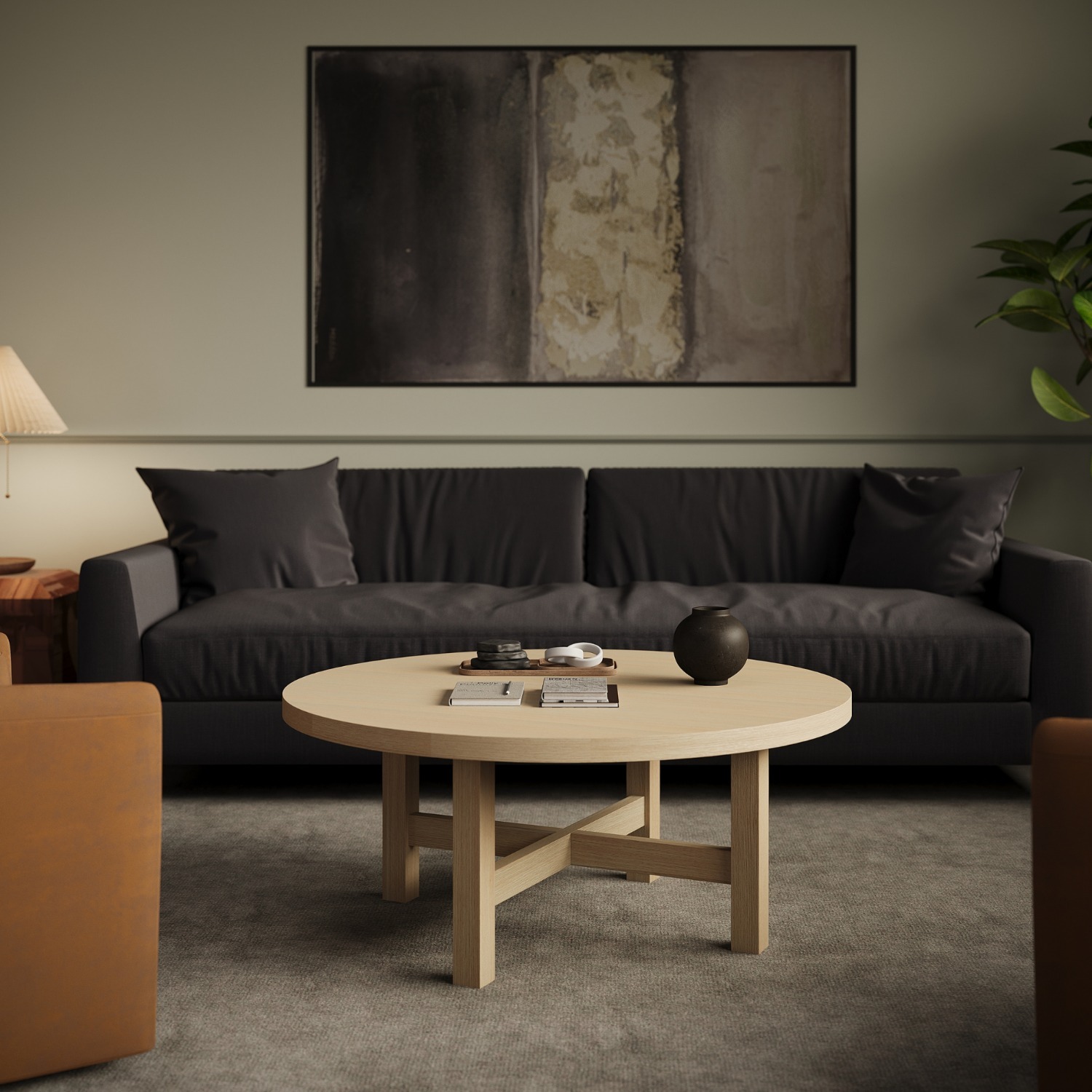 Helio Solid Wood Round Coffee Table - image-5