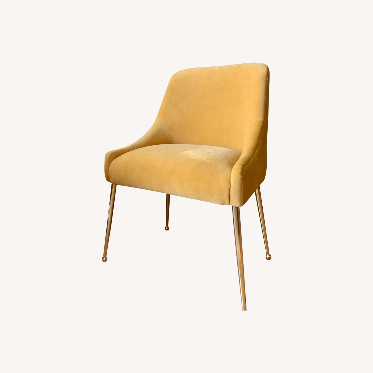 Anthropologie Yellow Velvet Elowen Armchair - image-0