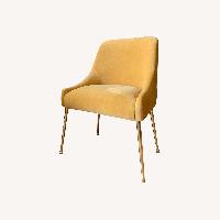 Anthropologie Yellow Velvet Elowen Armchair