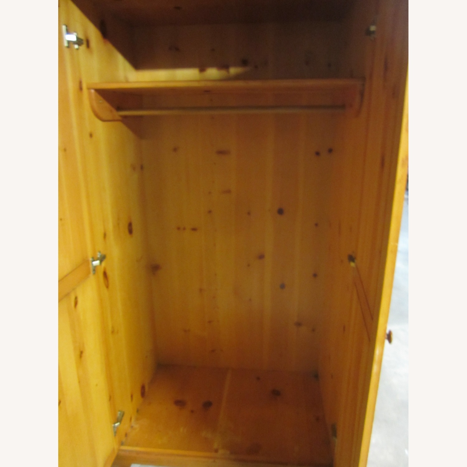 VTG Medium Honey Stained Wood Wardobe - image-7