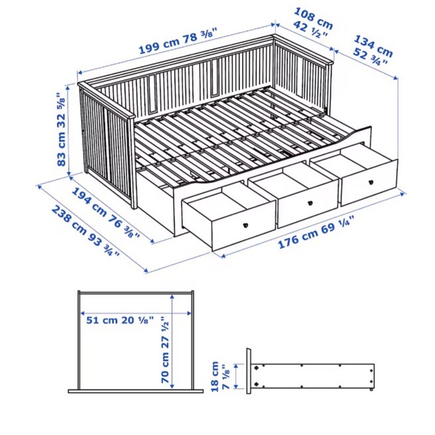 IKEA Hemnes Daybed, White  - image-3