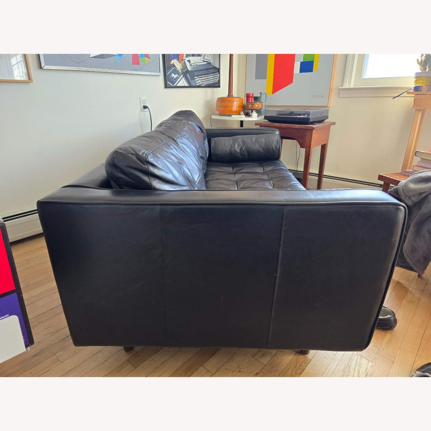 Article Sven 72" Tufted Black Leather Loveseat - image-3