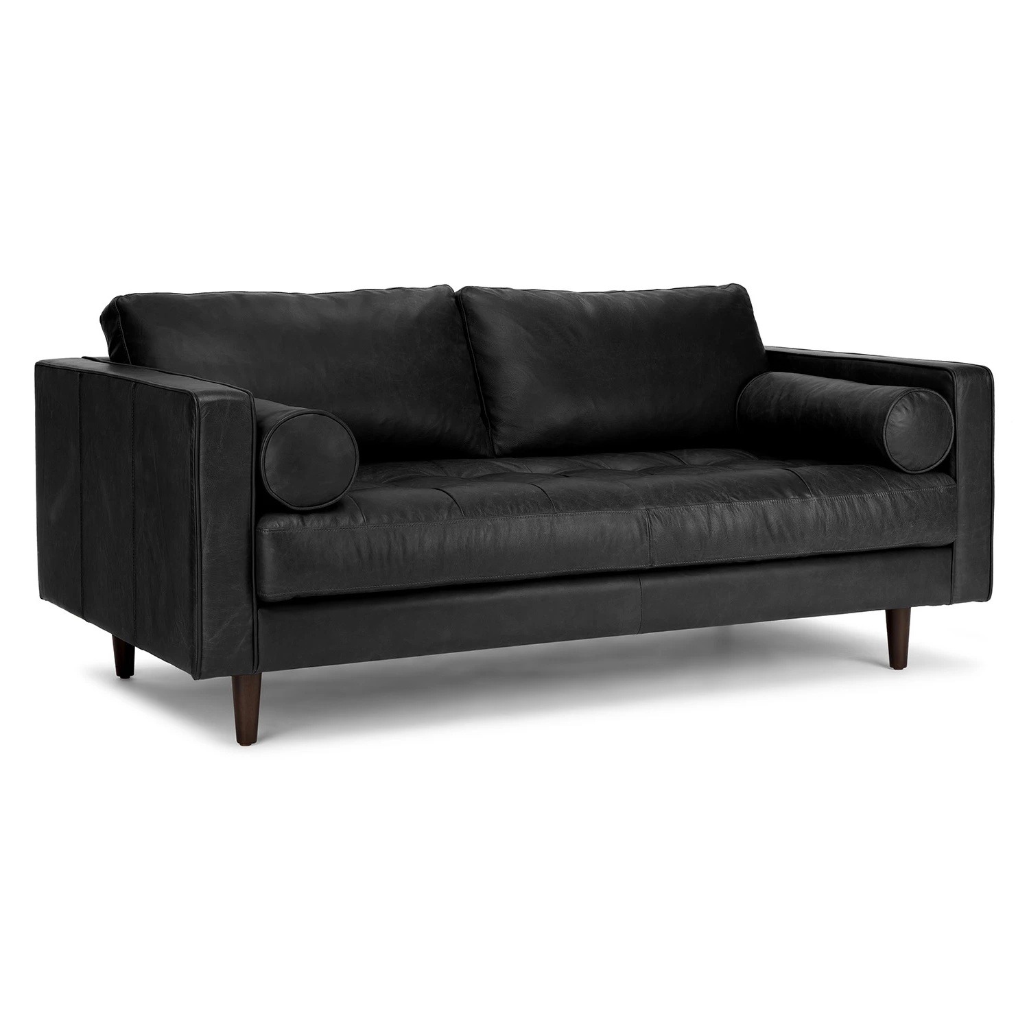 Article Sven 72" Tufted Black Leather Loveseat - image-5