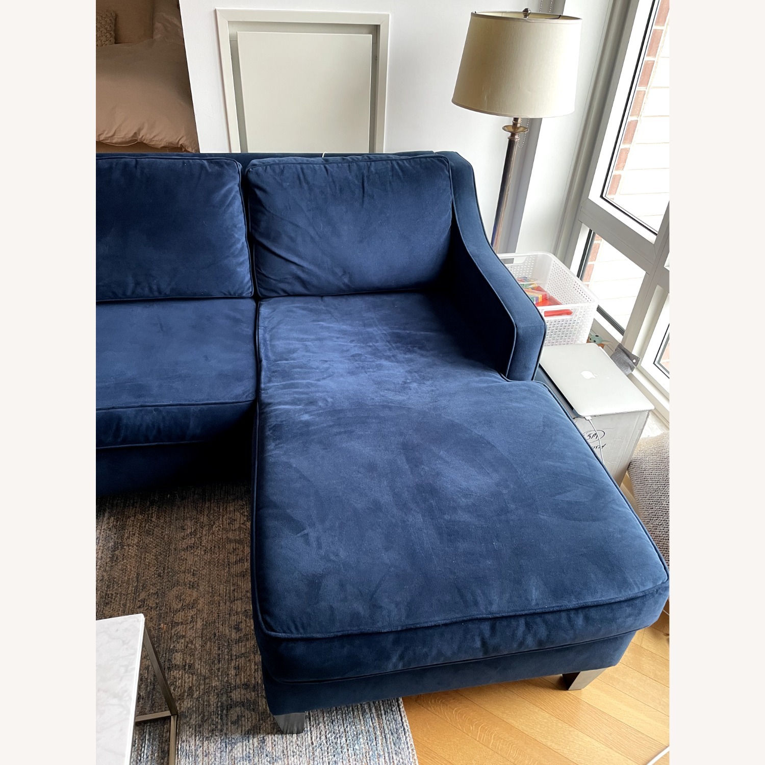 West Elm Paidge Midnight Velvet Paidge Sectional - image-5