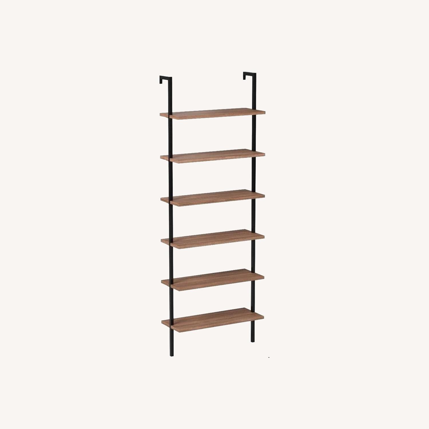 6-Shelf Tall Bookcase, Wall Mount Bookshelf - image-0