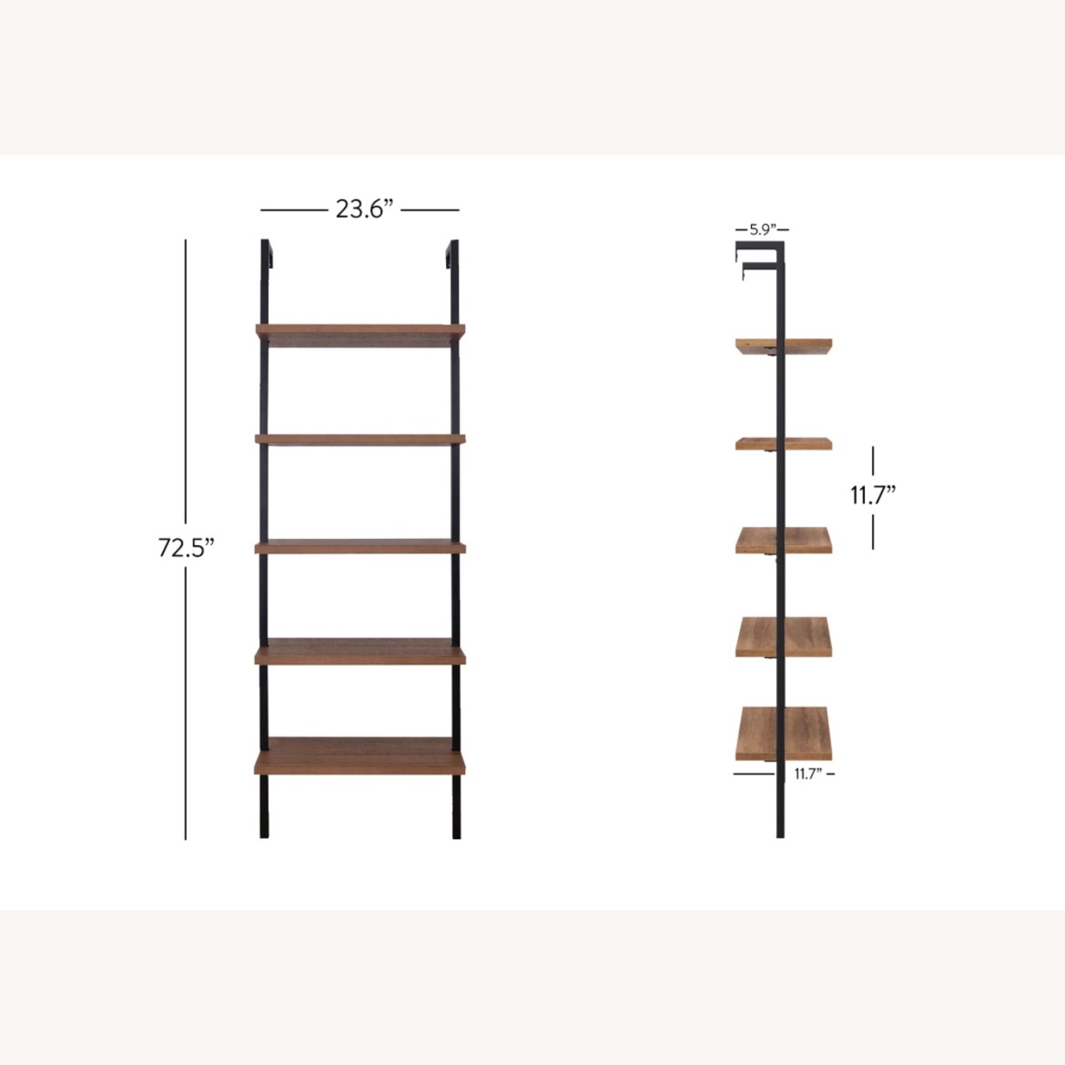 6-Shelf Tall Bookcase, Wall Mount Bookshelf - image-11