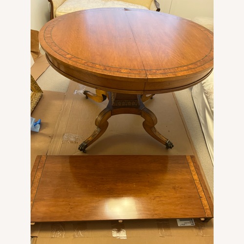 Used Vintage 42” Round Dining Table (+16” leaf) for sale on AptDeco