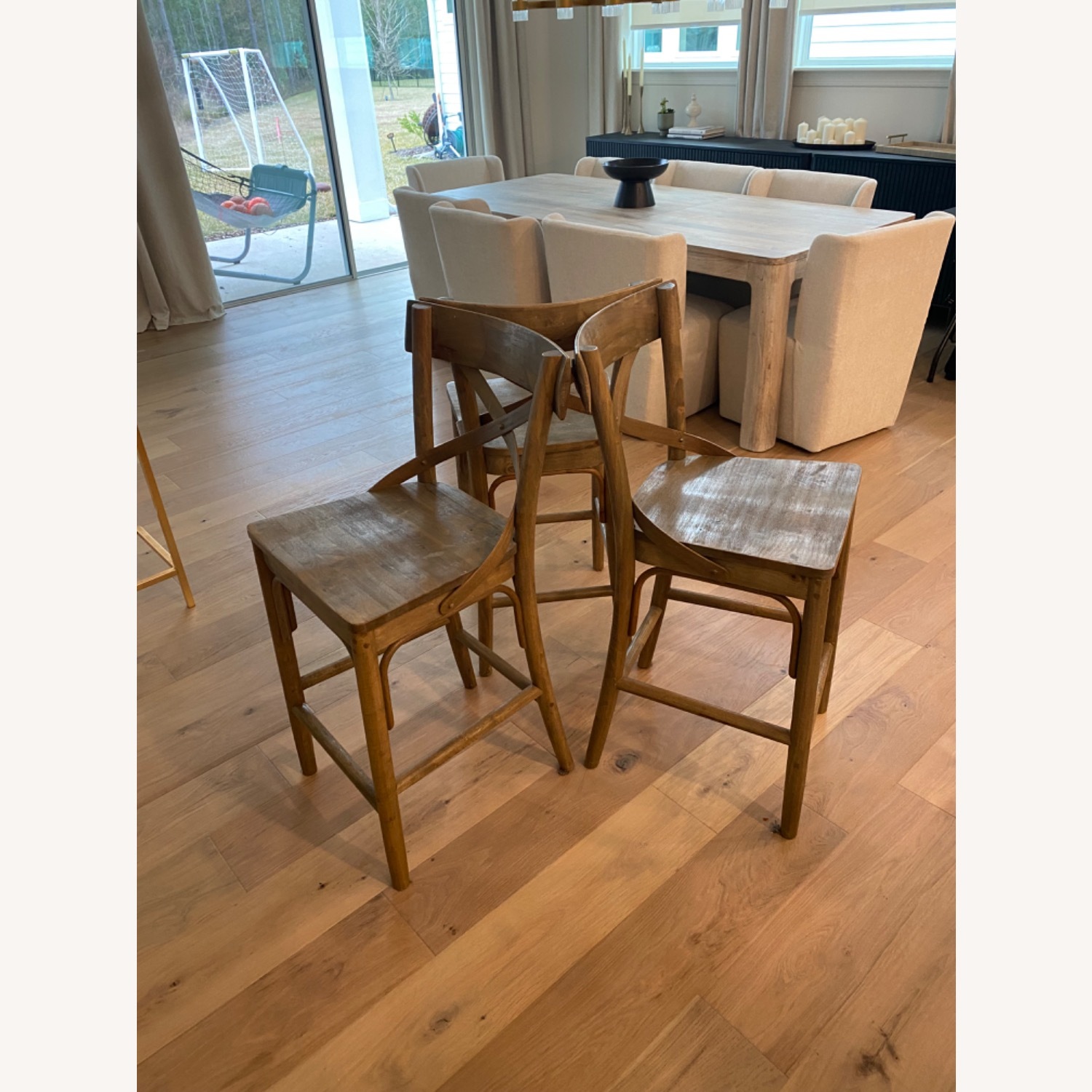 World Market Bistro Oak High Top Chairs - image-1