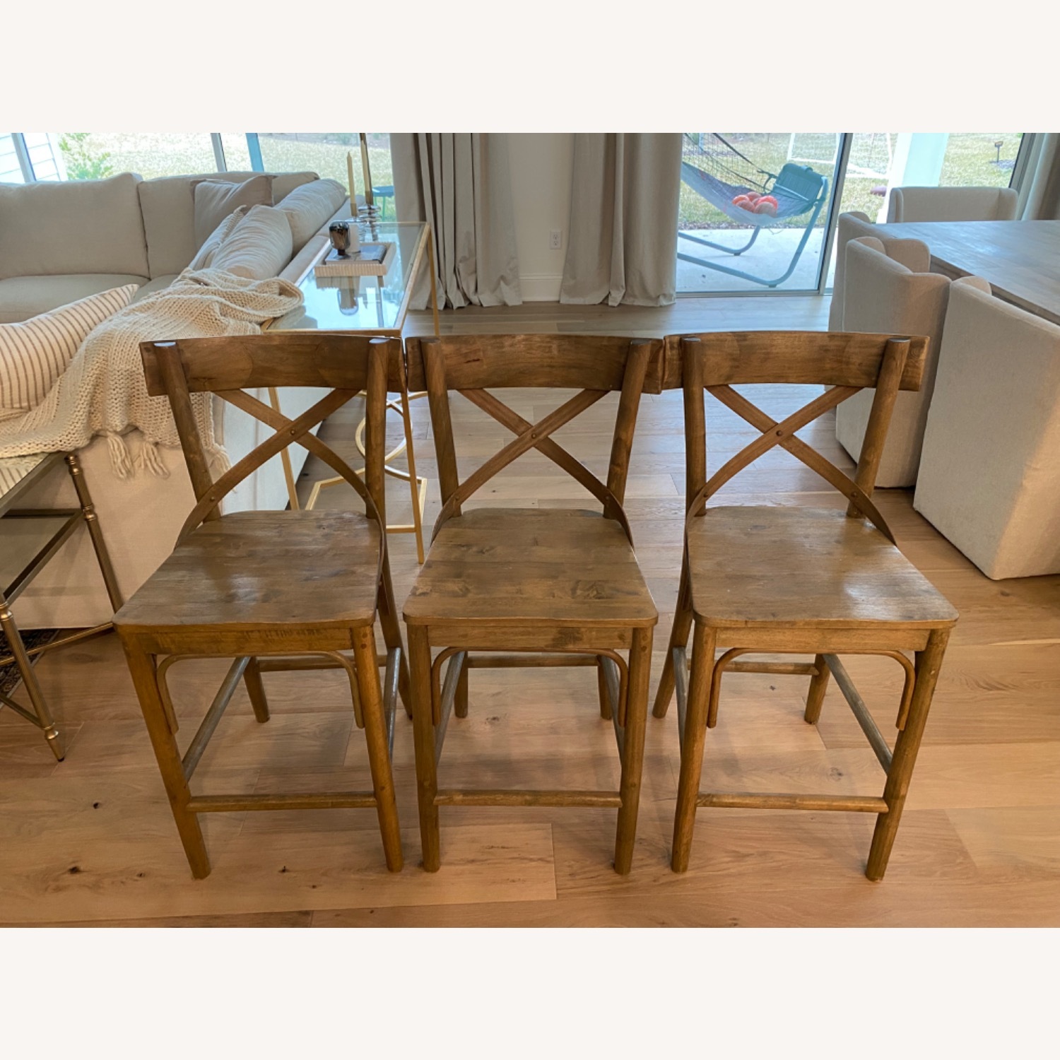 World Market Bistro Oak High Top Chairs - image-3