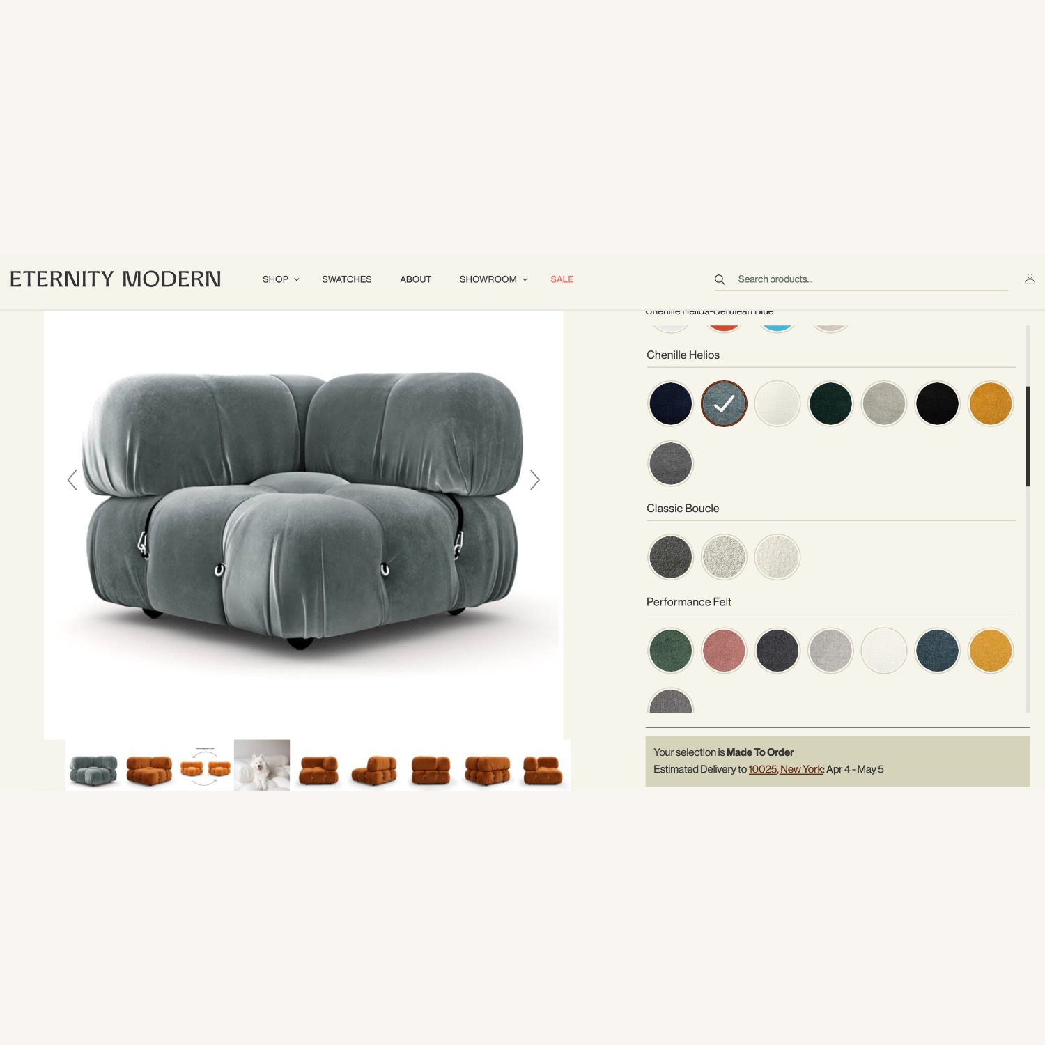 Mario Bellini Corner Module Chenille Helios - image-2