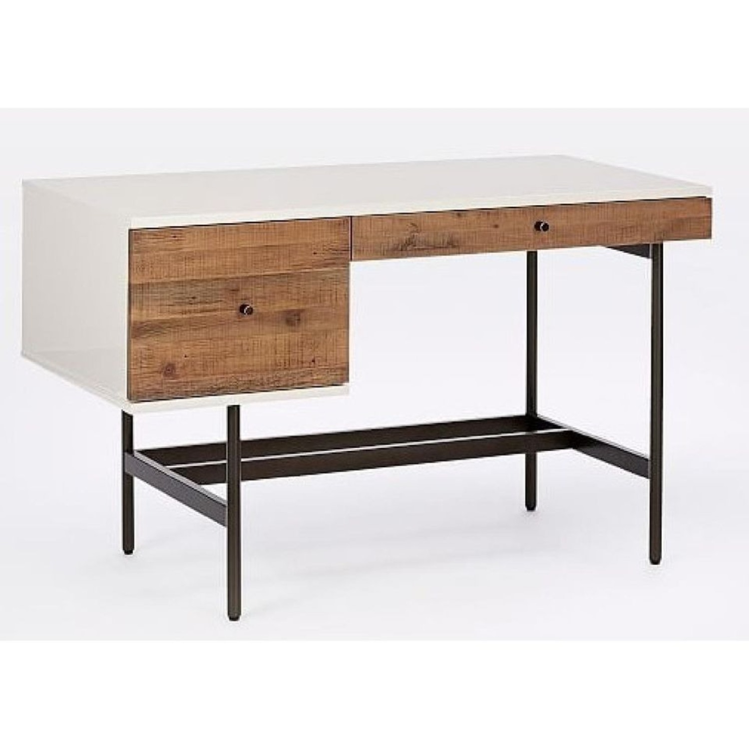 West Elm Reclaimed Wood & Lacquer Desk - image-0