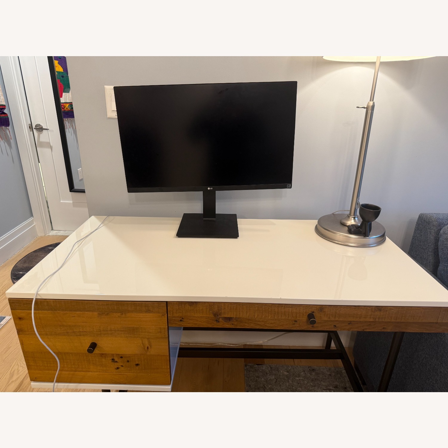 West Elm Reclaimed Wood & Lacquer Desk - image-4