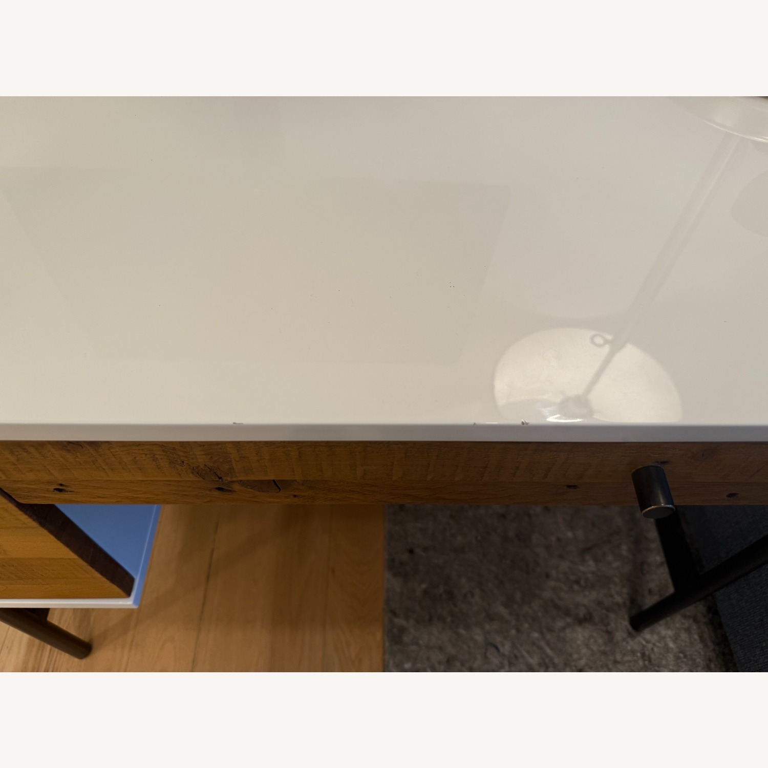 West Elm Reclaimed Wood & Lacquer Desk - image-2