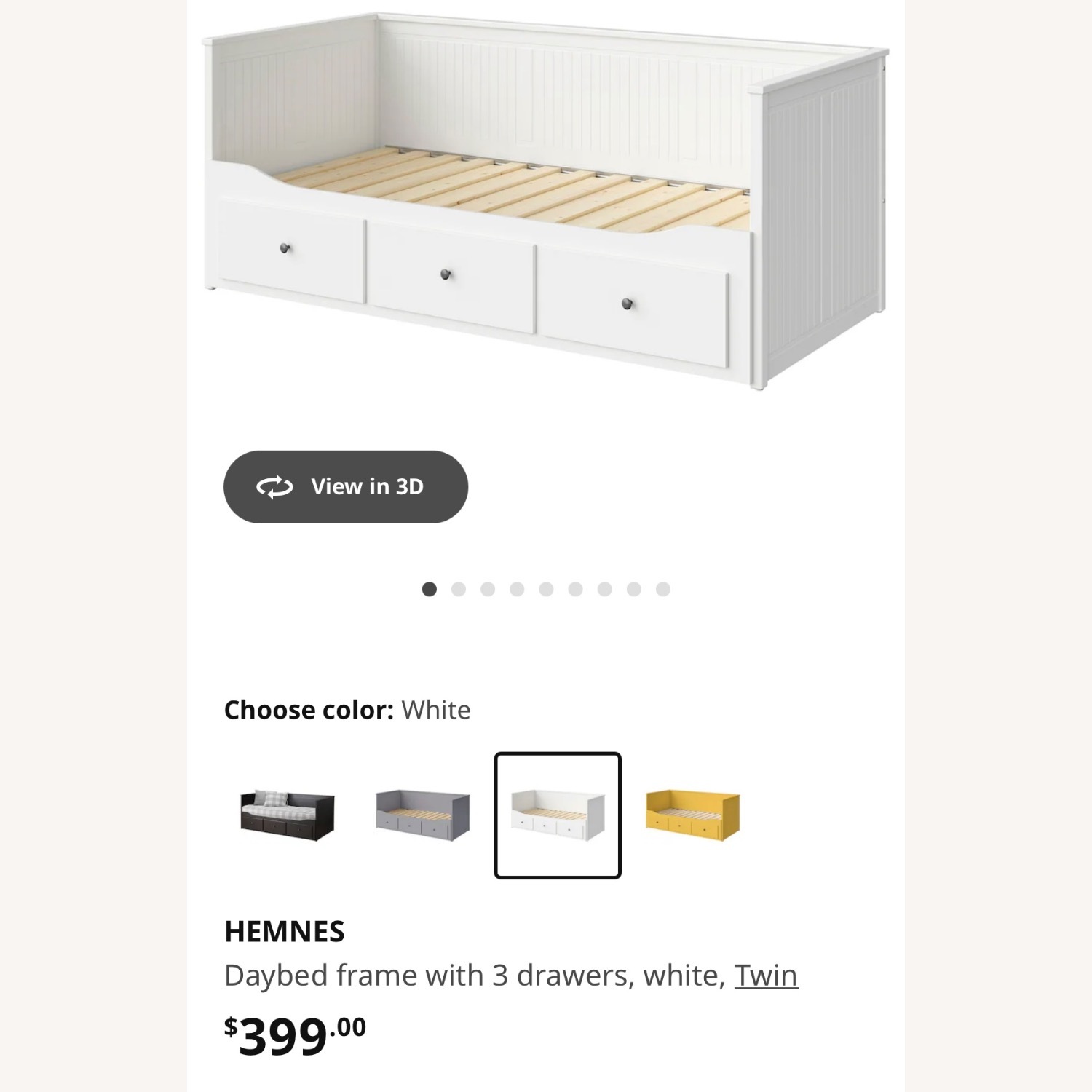 IKEA HEMNES Twin / Double Twin Bed Frame - image-1