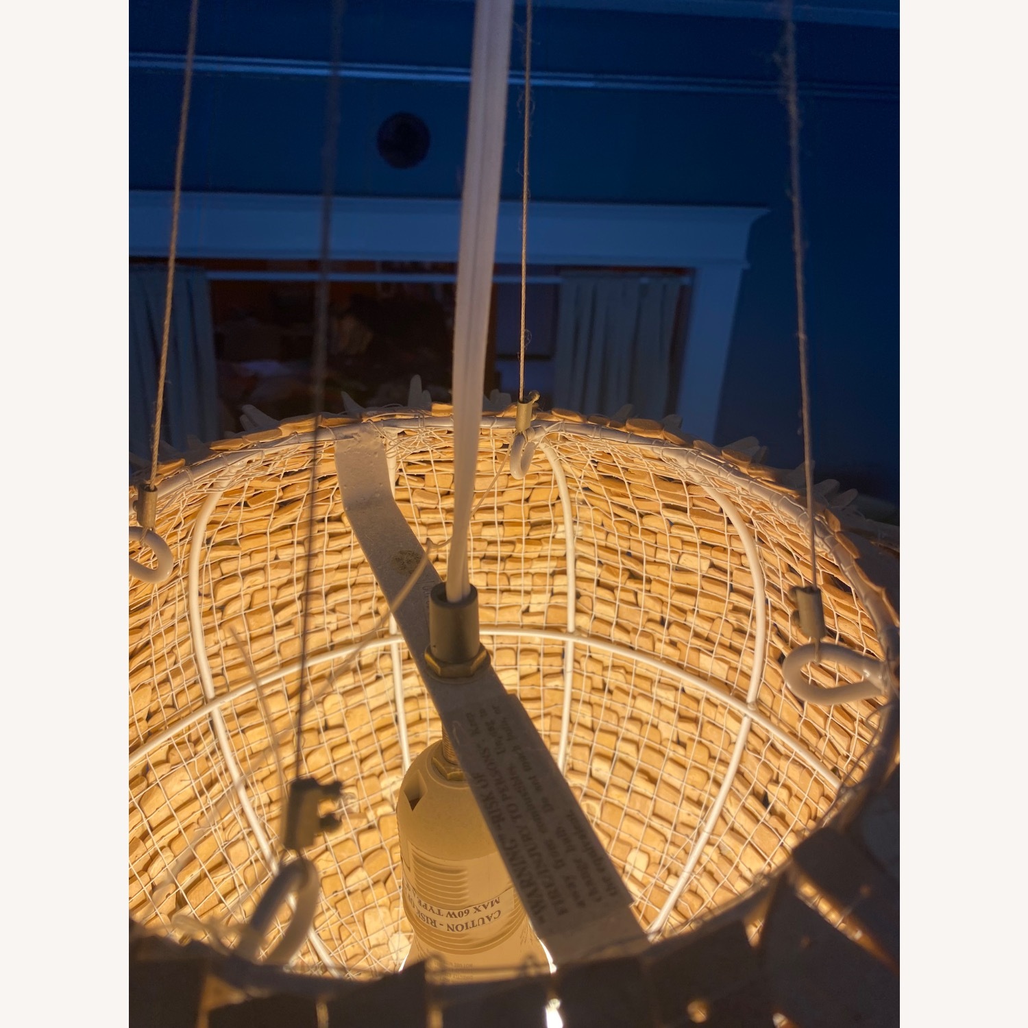 Z Gallerie Coconut Shell Chandelier - image-4