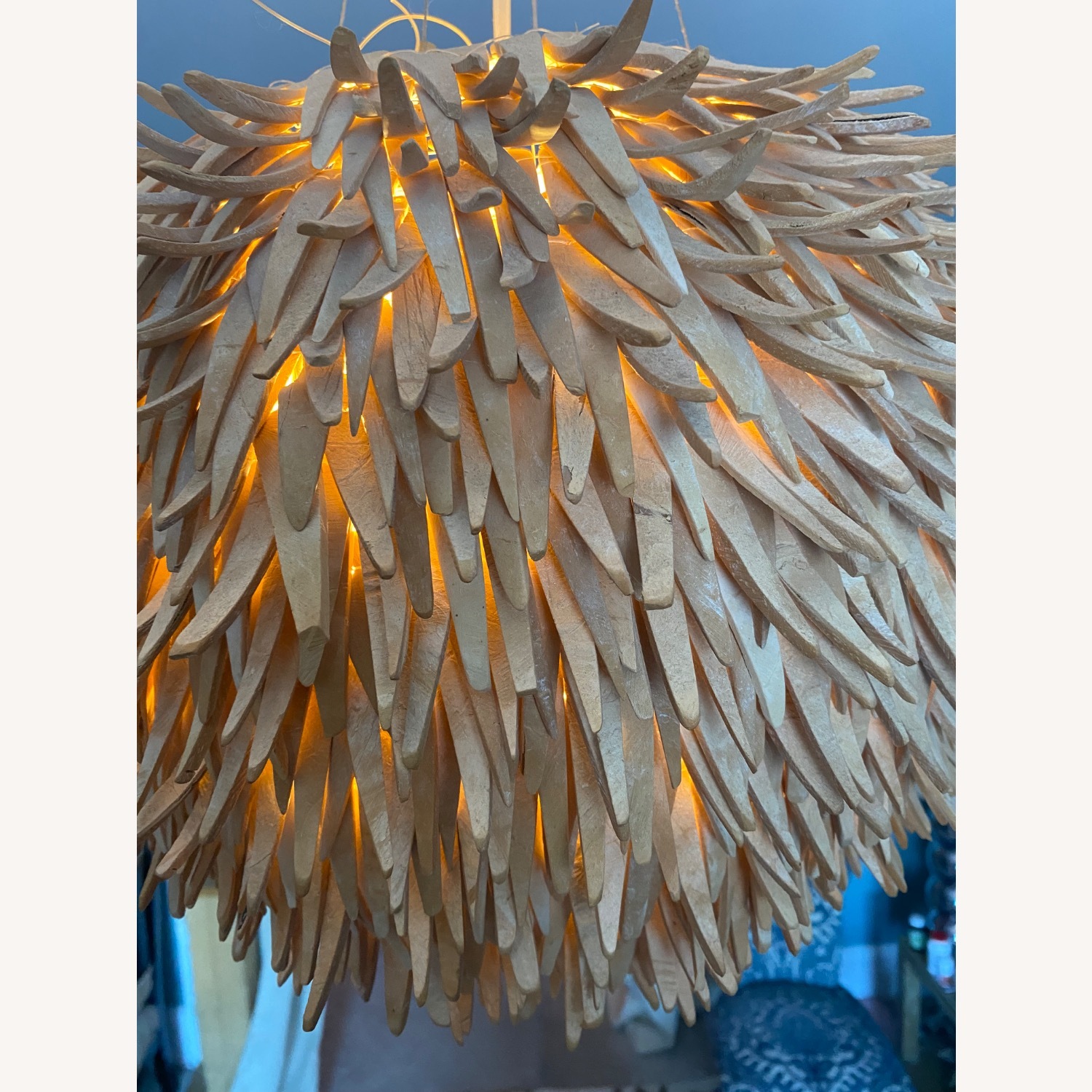 Z Gallerie Coconut Shell Chandelier - image-2