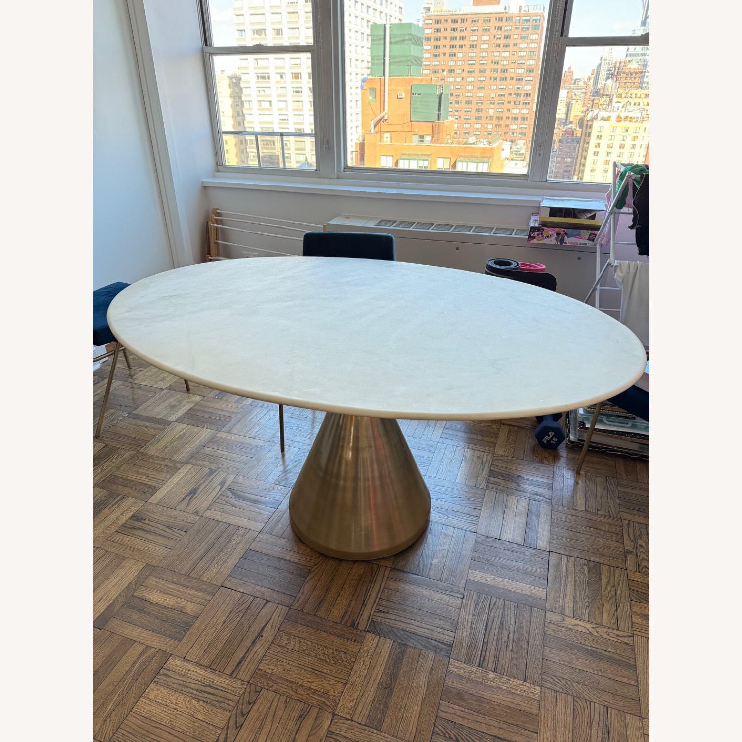 West Elm Silhouette Pedestal Oval Dining Table - image-5