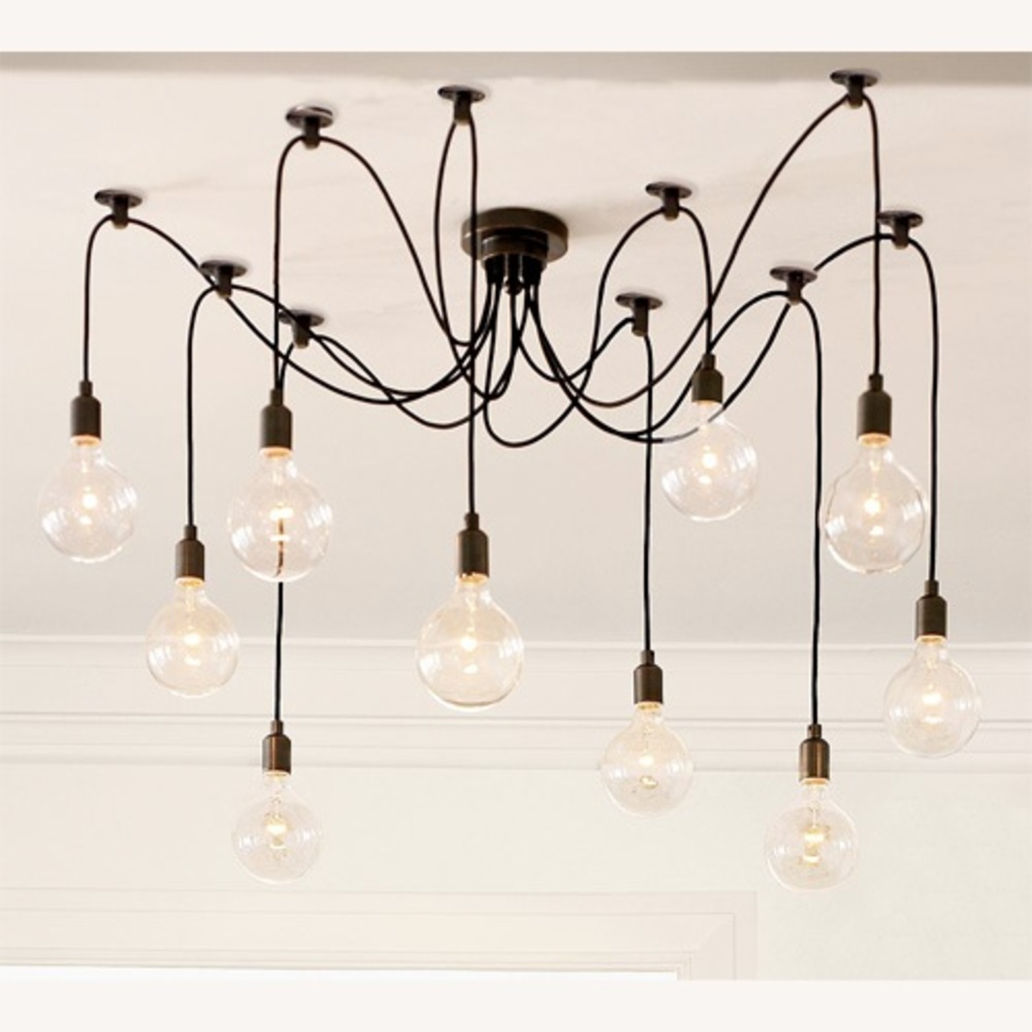 Pottery Barn Edison Chandelier + Various Light Bulbs - image-4