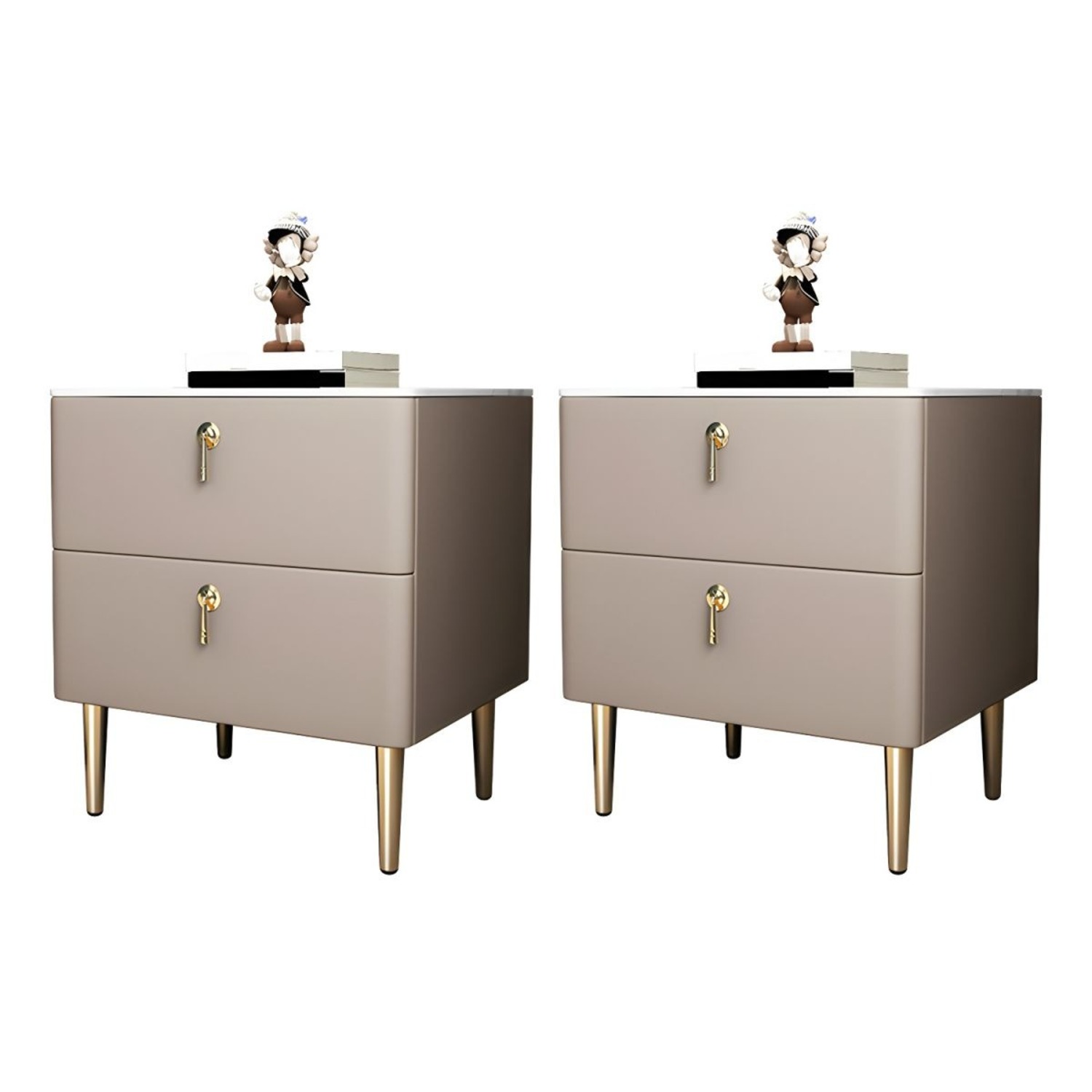 Modern Nightstands with 2 Drawers - Set of 2 - image-1