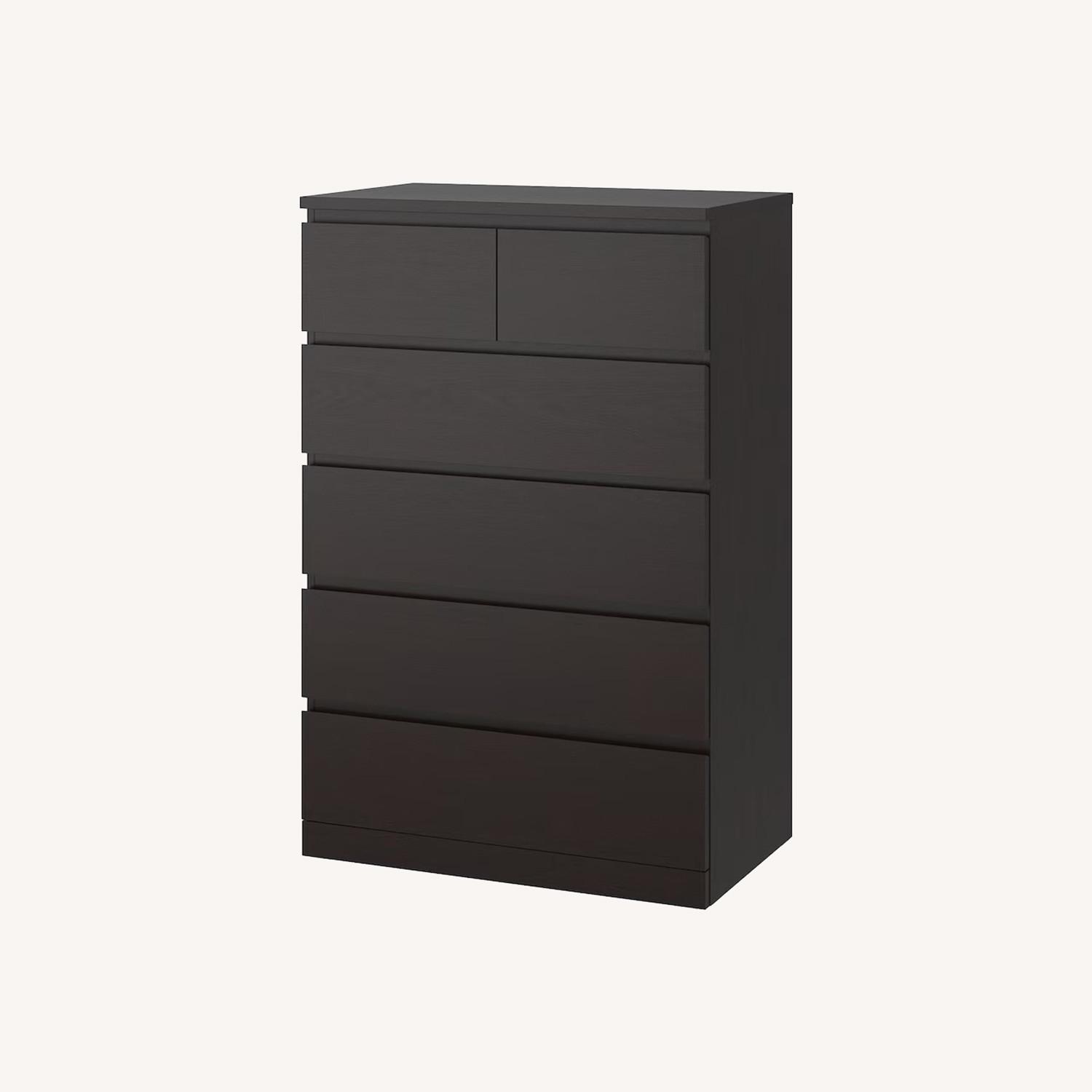 IKEA MALM Glass Top 6-drawer Chest - image-0