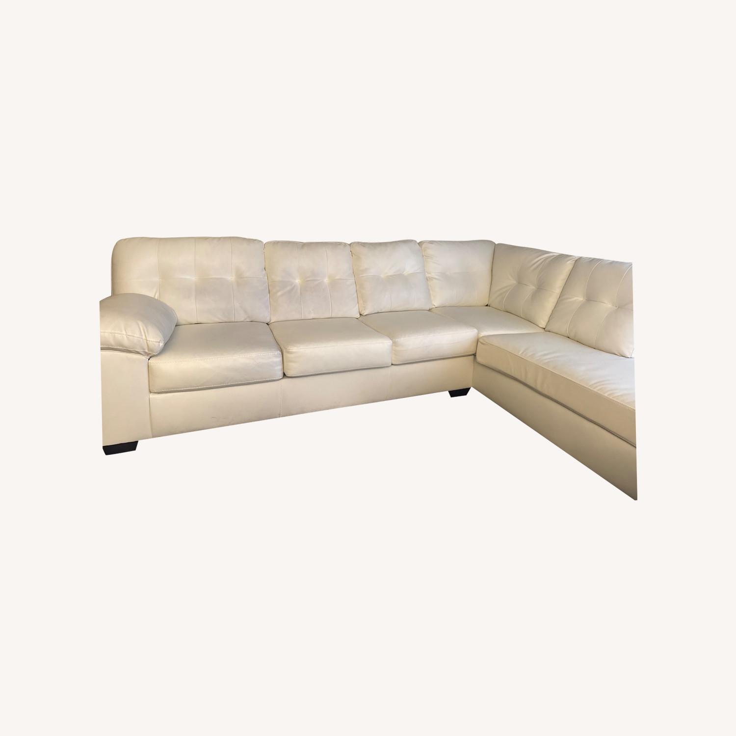 White Donlen 2 Piece Sectional with Chaise  - image-0