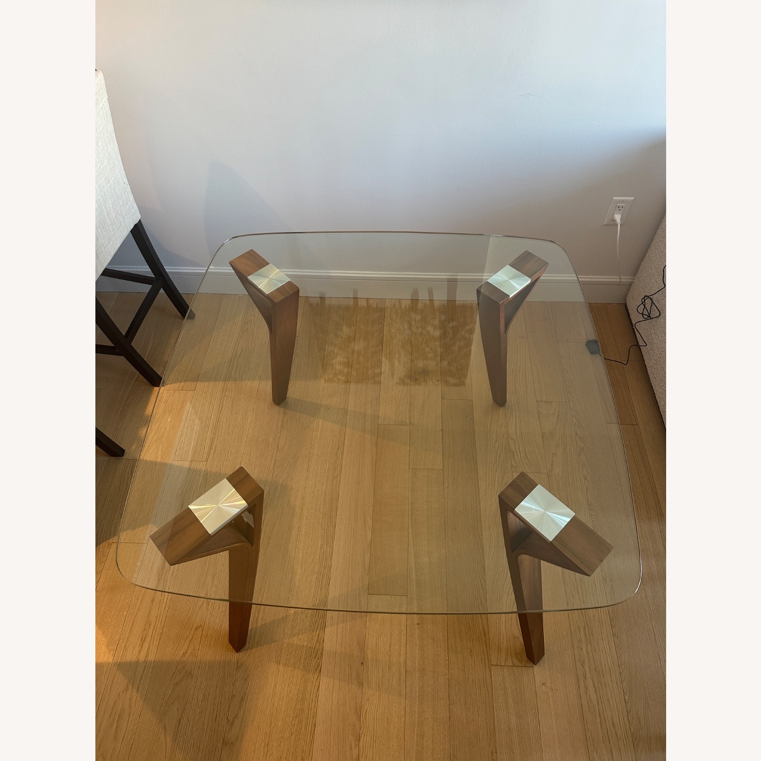 World Market Joel Square Glass and Wood Table - image-2